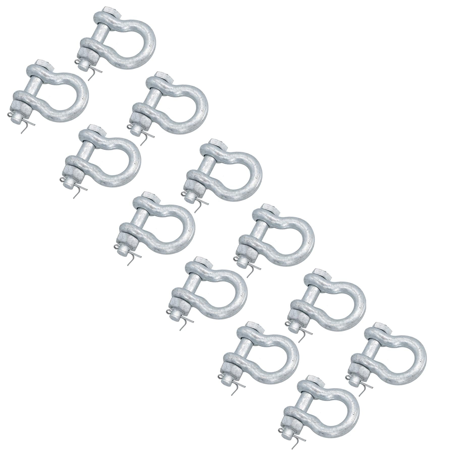 Galvanised Bow Shackle Safety Pin 7/16in (11mm) 1.5T to US Fed Spec