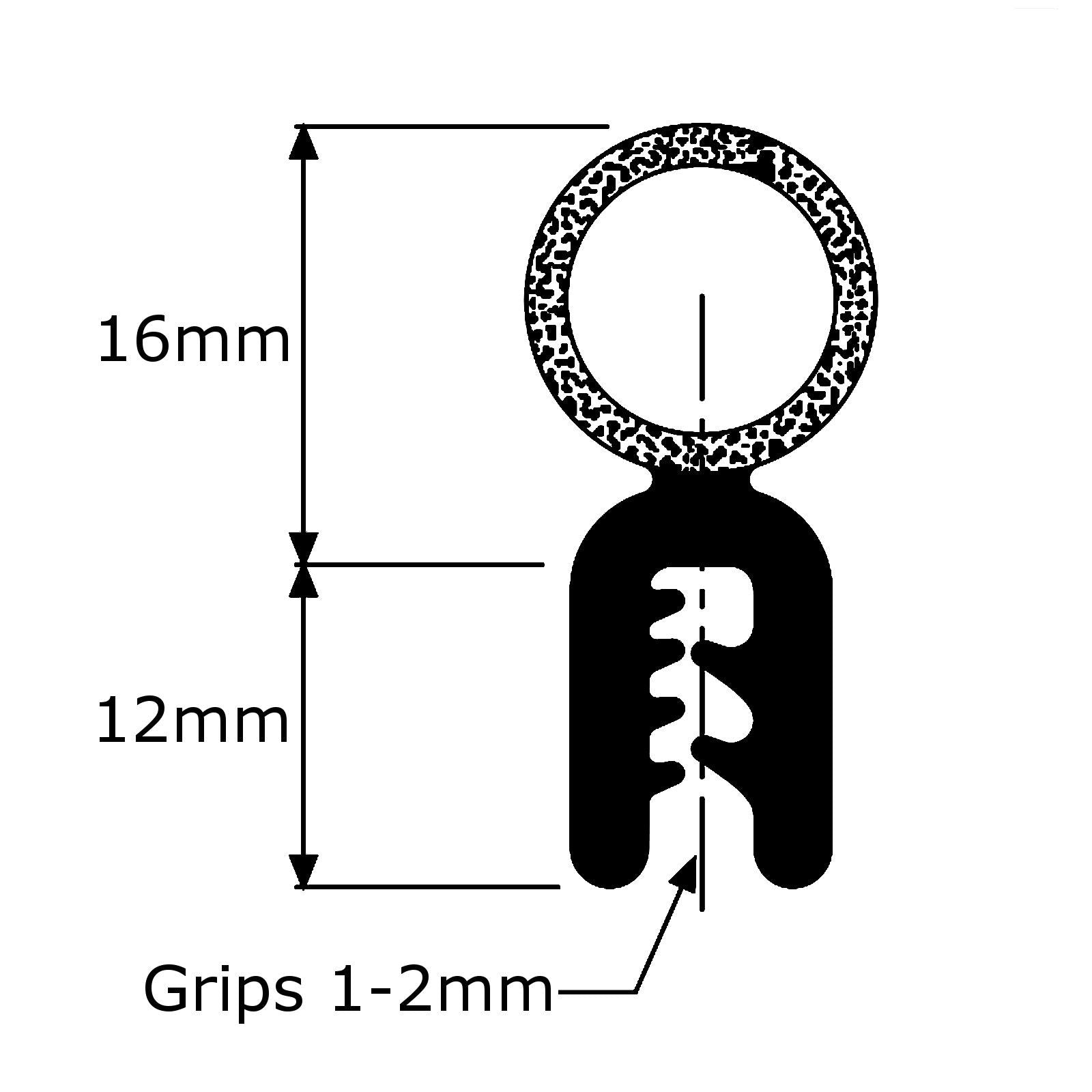 Motorhome & Caravan Door Seal 4.9M Trim Rubber Trunk / Locker Top Seal JG05