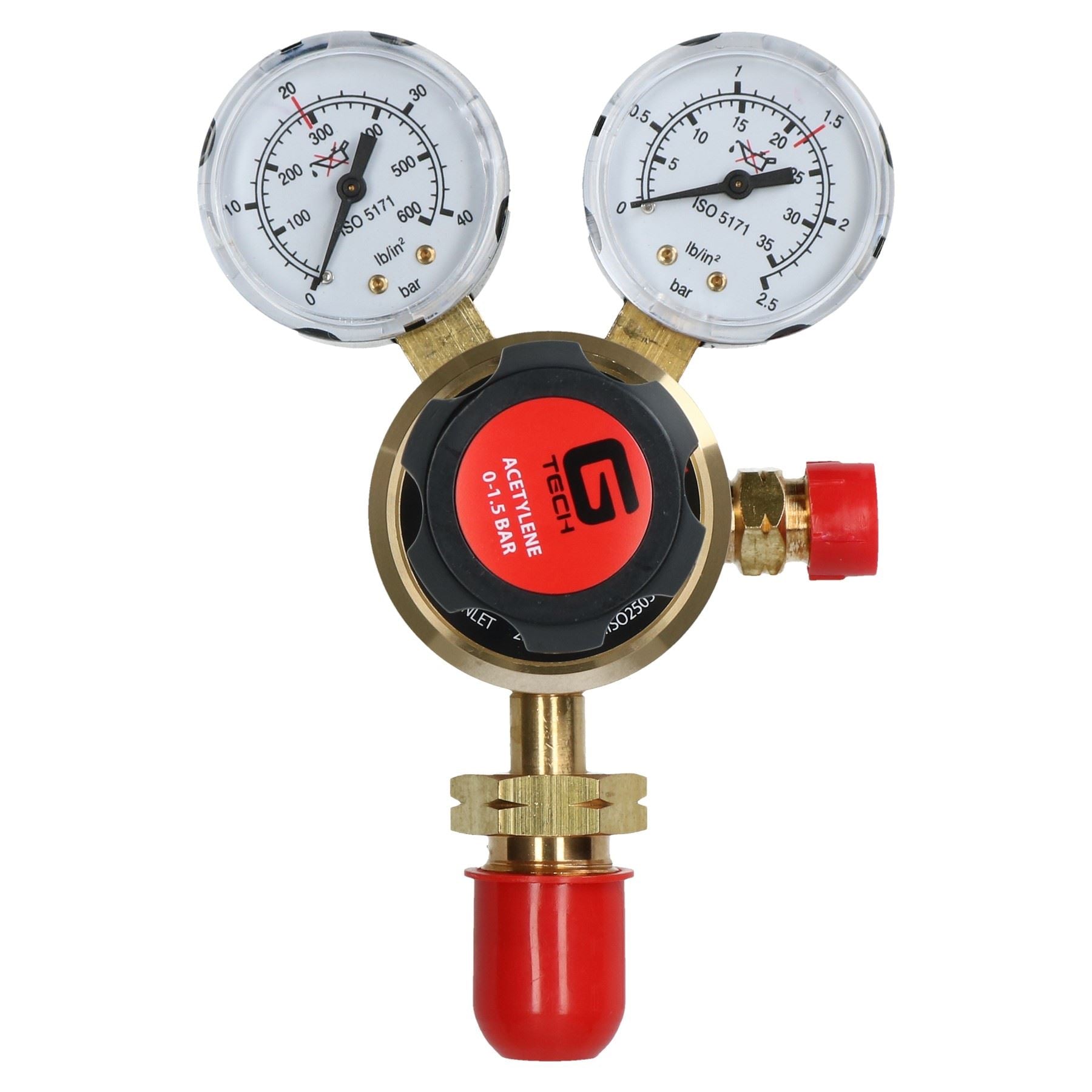 Régulateur d'acétylène à un étage, bouteille de gaz à 2 jauges, soudeur à 25 bars