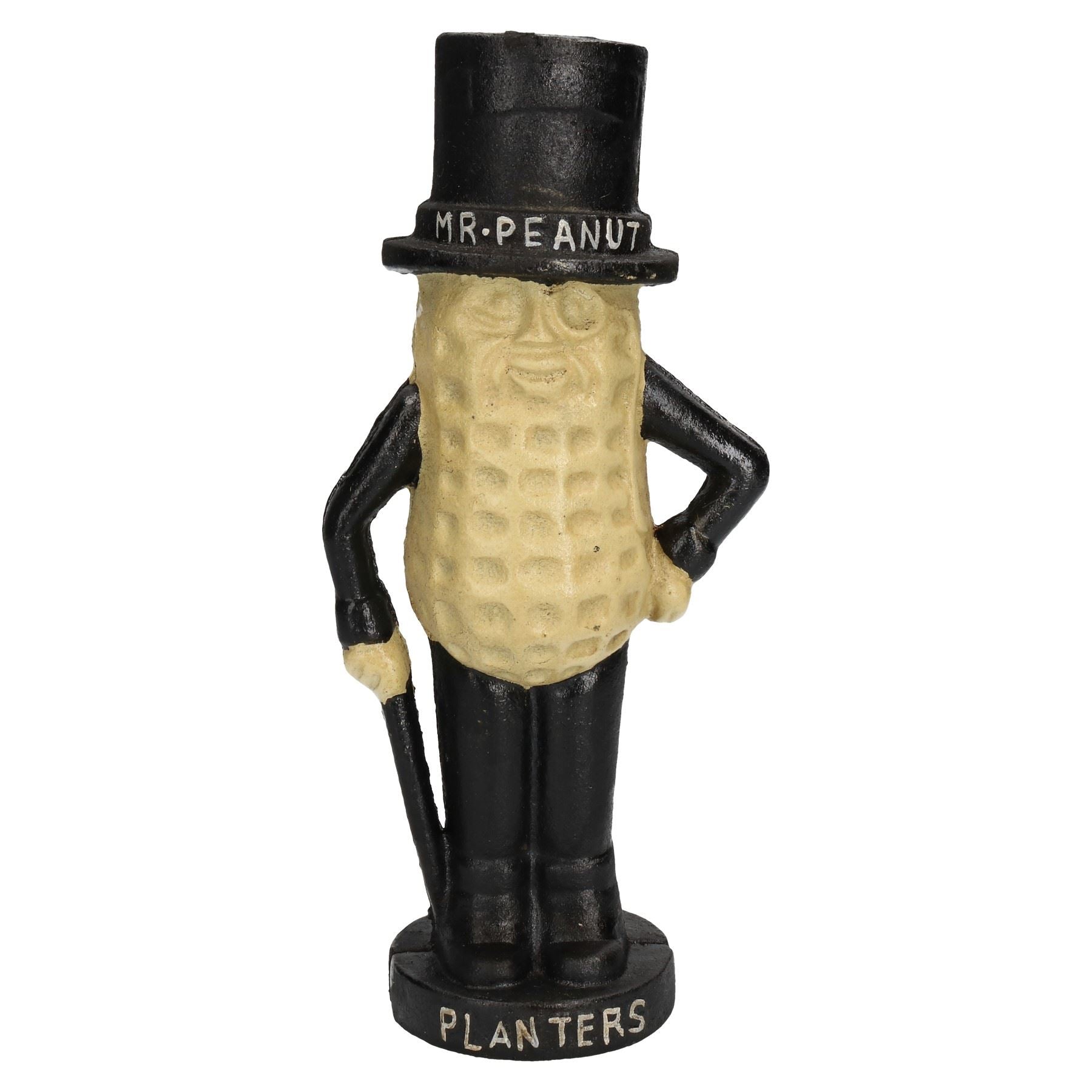 Große Mr. Peanut Spardose Bank Jar Pflanzgefäße Maskottchen Gusseisen Statue Figur