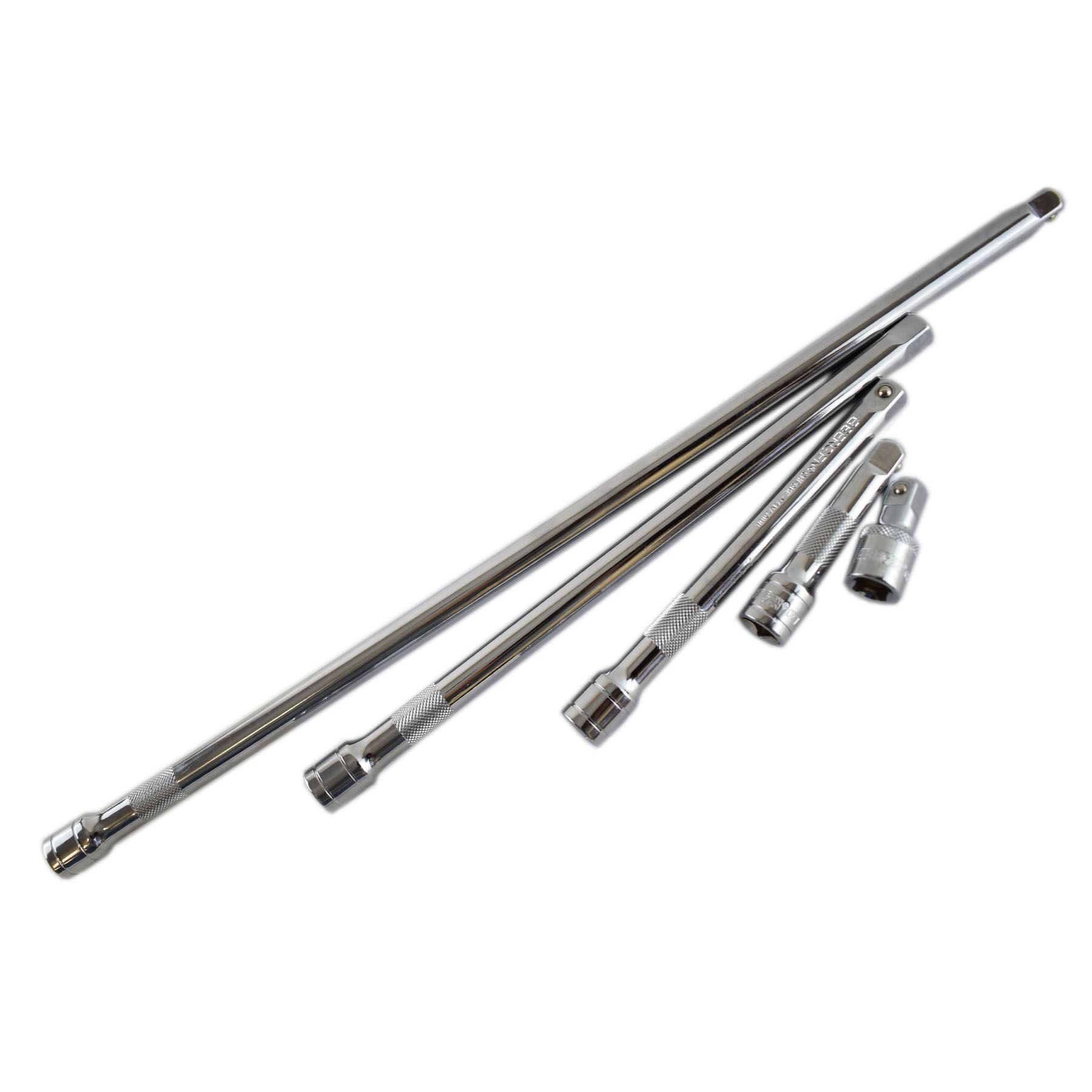 3/8 Zoll Antrieb, gerade Stecknuss-Verlängerungsstangen-Satz, extra lang, 38 mm - 400 mm, 5-tlg.