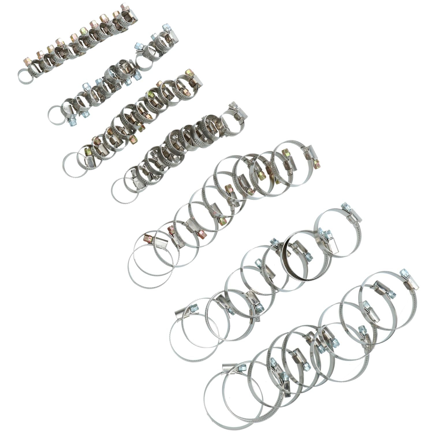Assortiment de colliers de serrage pour tuyaux Jubilee pour air, eau, carburant, gaz, 8 mm – 60 mm, 70 pièces