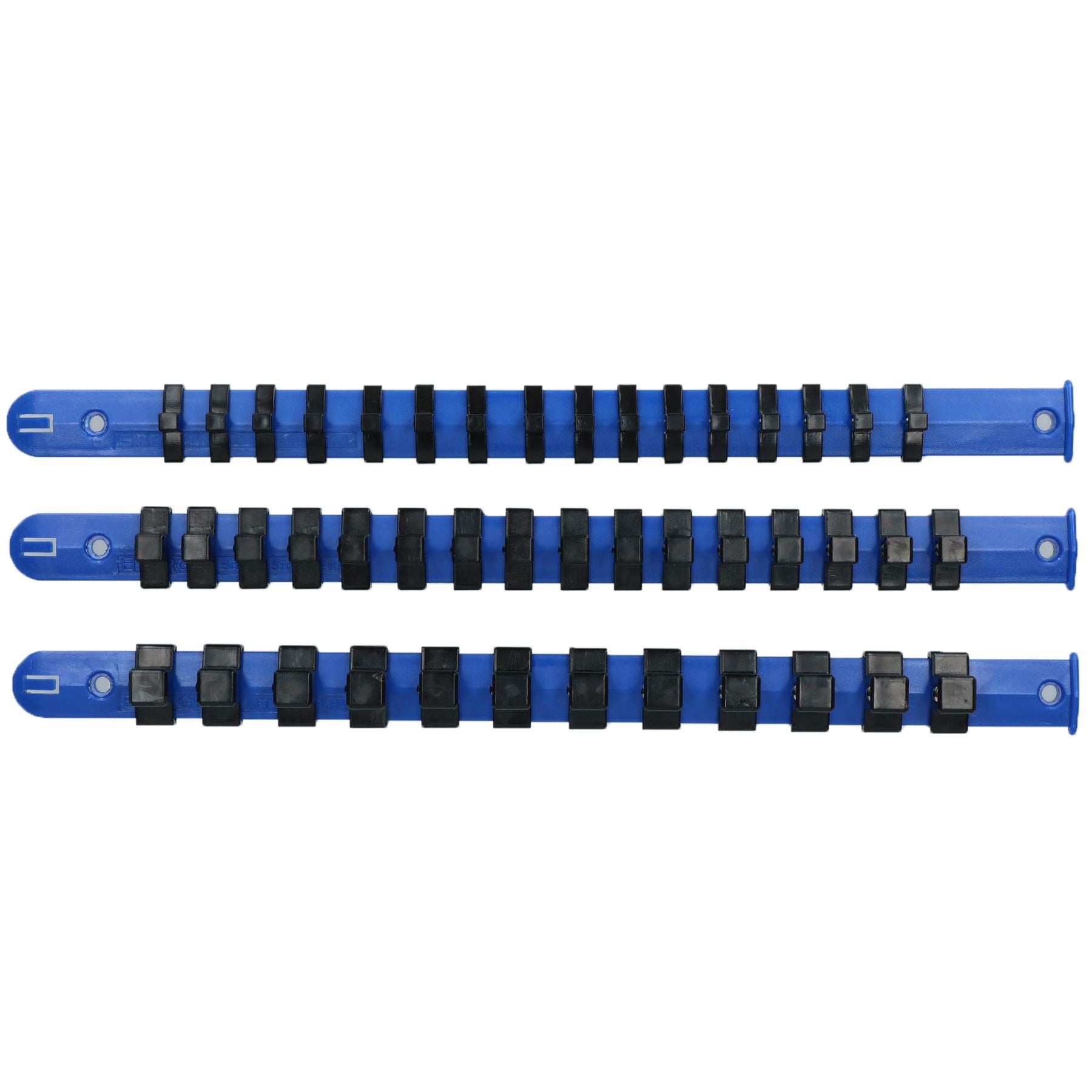 Lot de 3 supports de rangement pour douilles avec rails en plastique pour douilles 1/4 3/8 1/2 Bergen