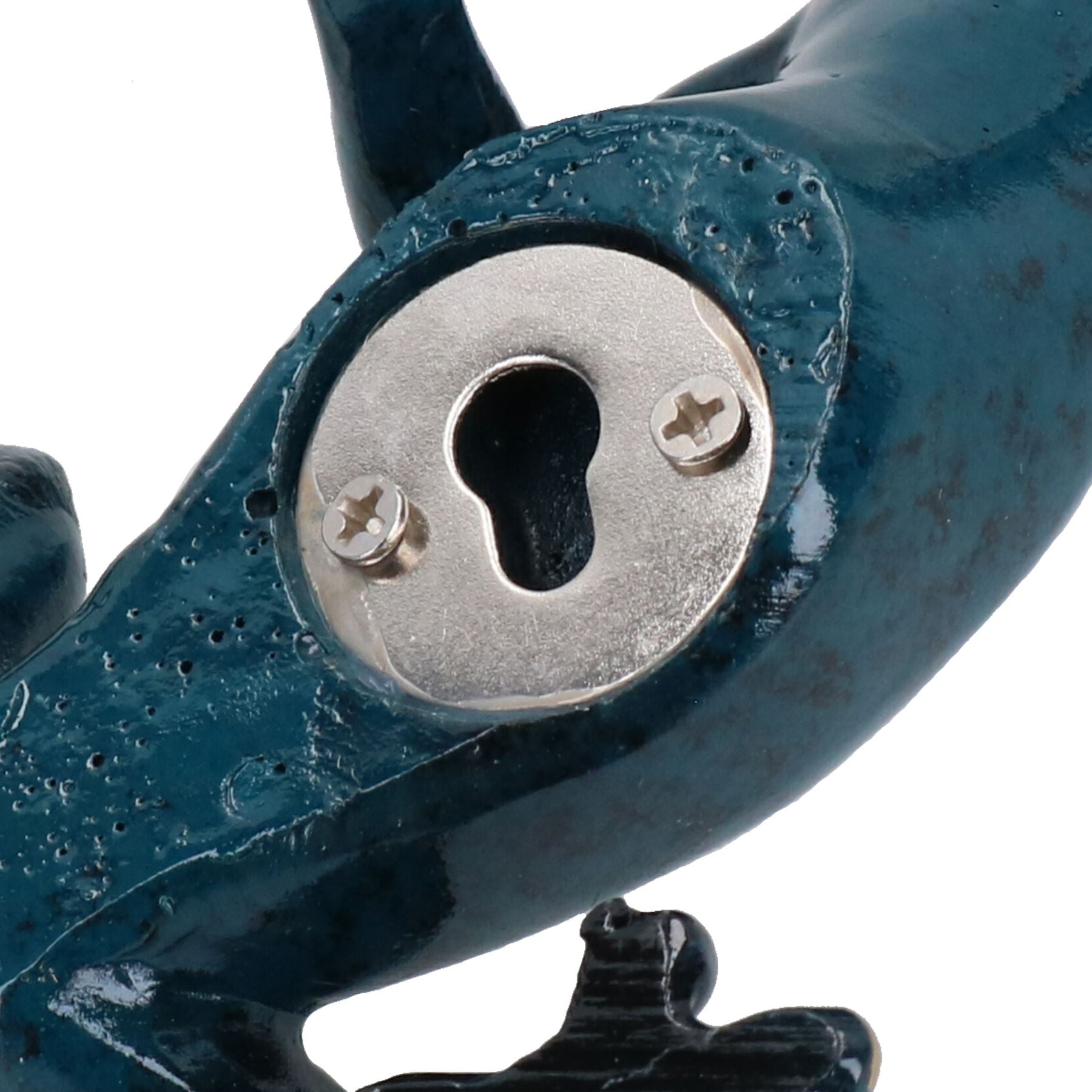 Blaue Gecko-Eidechsen-Kunstharz-Wandskulptur für Schuppen, Dekoration, Statue, kleines Haus-Ornament