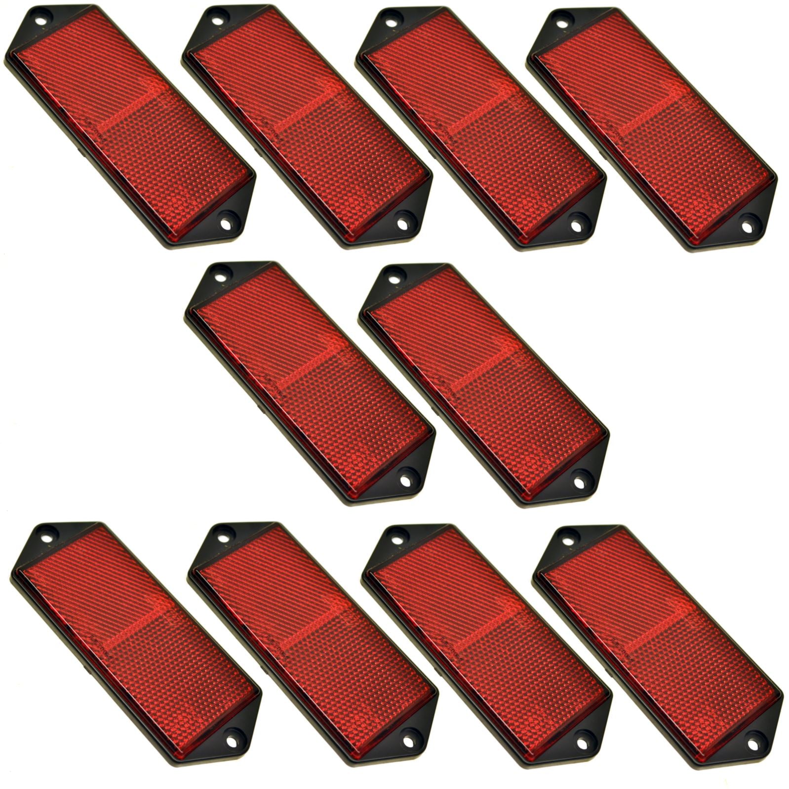 Grands réflecteurs latéraux rectangulaires de couleur ambre, rouge ou blanc pour poteaux de clôture/portail de remorques