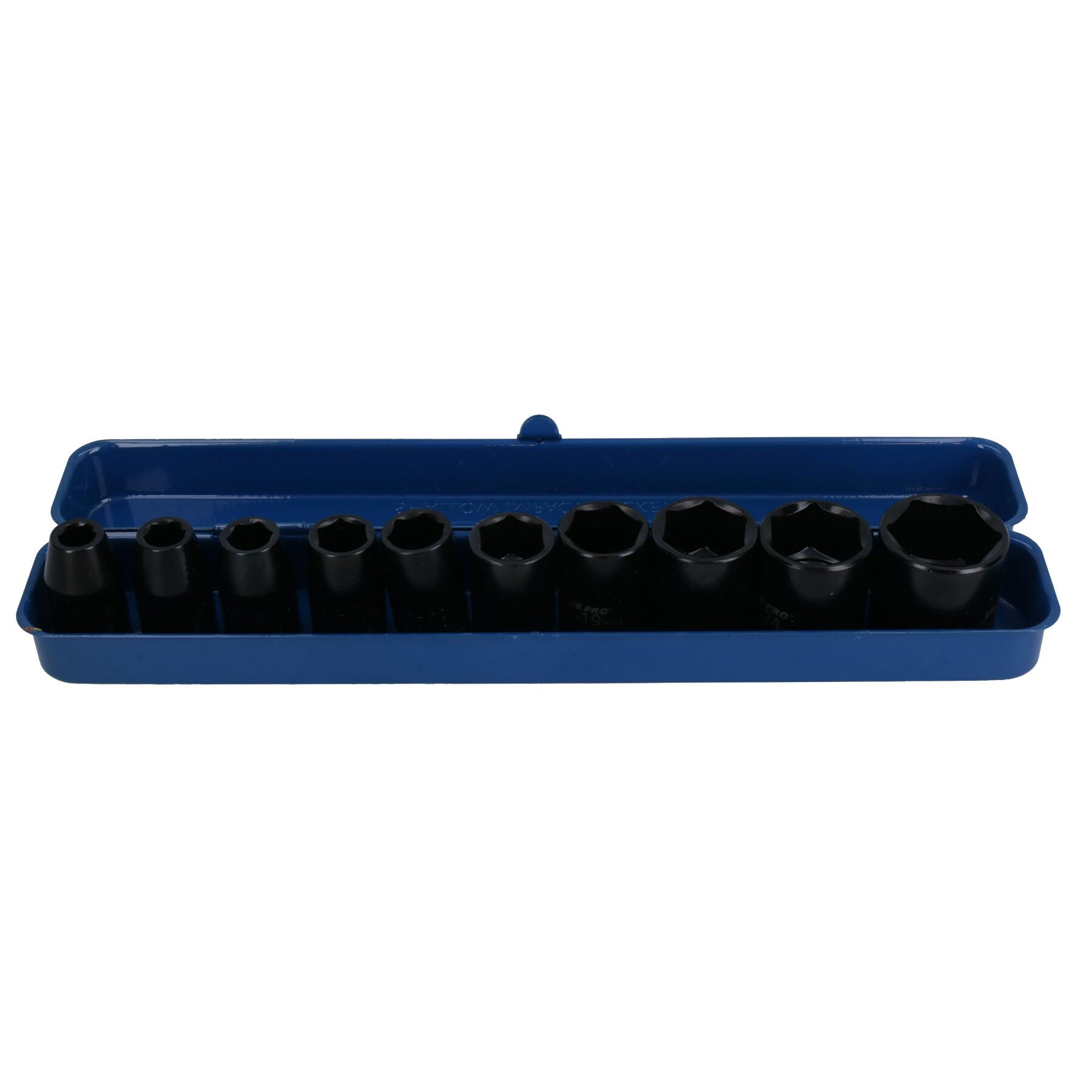 Clé à cliquet pneumatique 1/2 po, couple maximal 75 pi/lb + 10 douilles à choc peu profondes 9 – 27 mm
