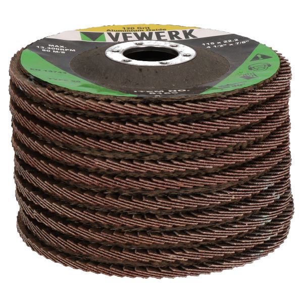 Fächerschleifscheiben Körnung 120 für Winkelschleifer 4,5" (115 mm) Fächerschleifscheibe Schleifen