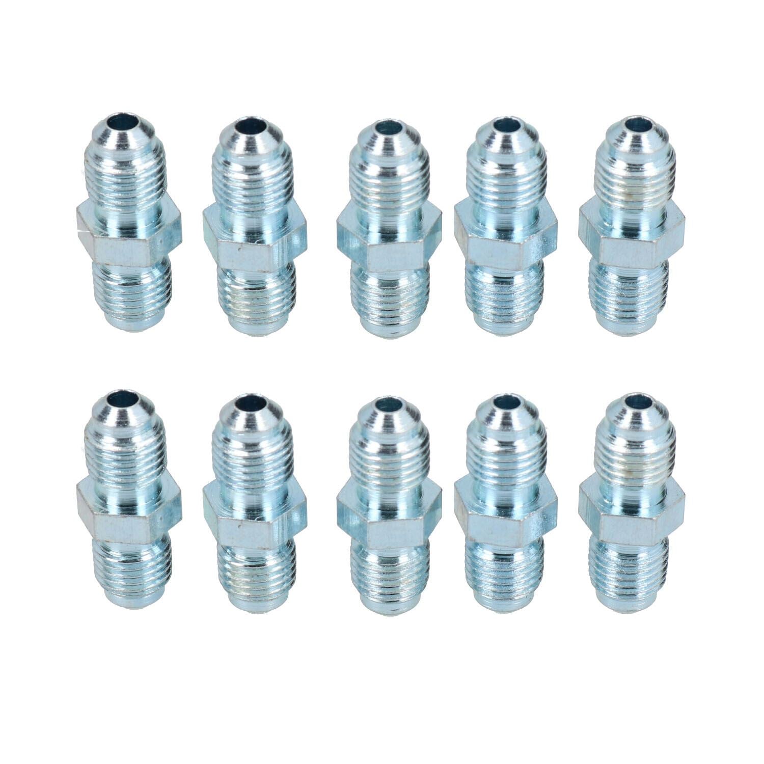 3/8 Zoll x 24 UNF Inline-Bremsleitungsverbinder männlich für 3/16 Zoll-Rohr, 10 Stück