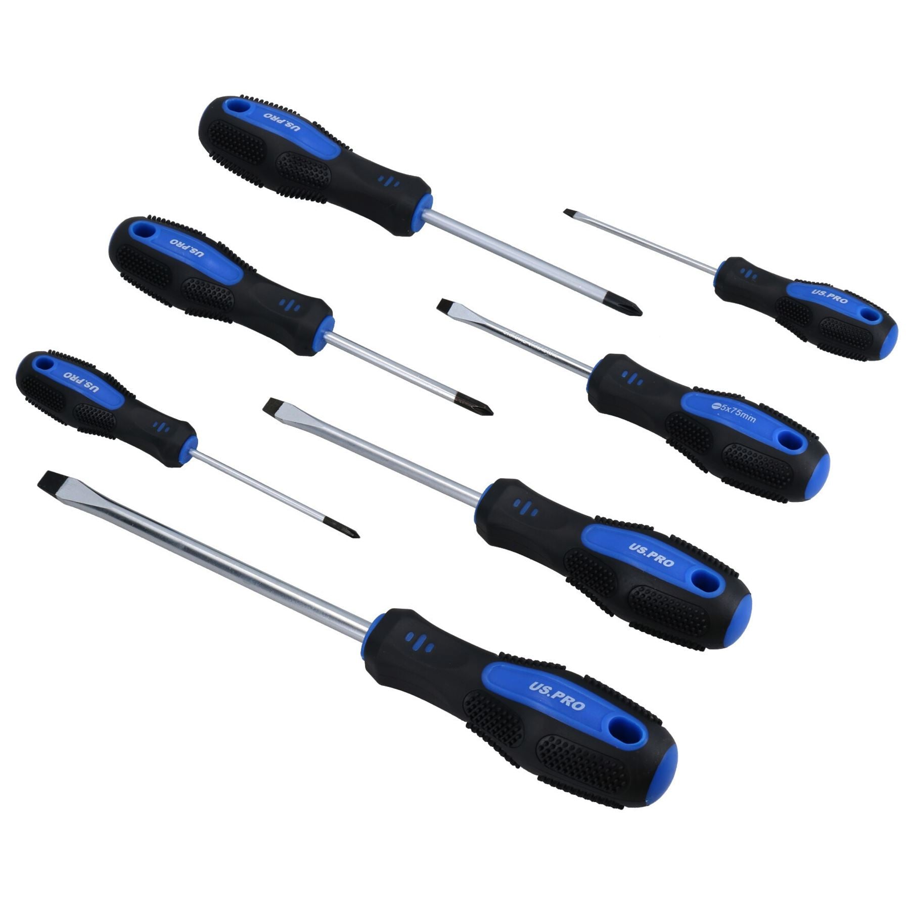 Jeu de 15 tournevis à tête plate + Phillips + Torx inviolable avec poignée coussinée