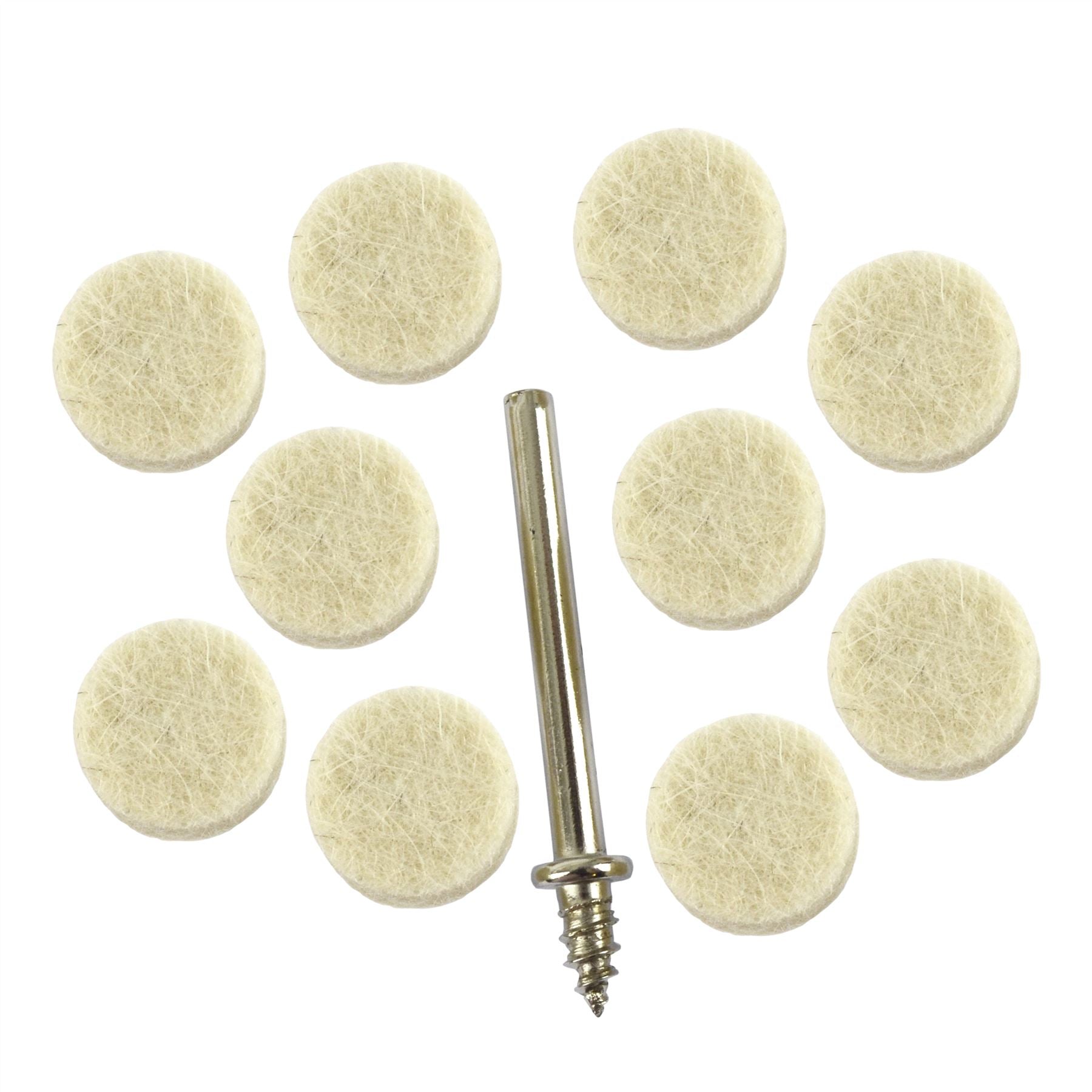 Felt Buffing Wheel Polishing / Cleaning 10pc Set Rotary SIL303