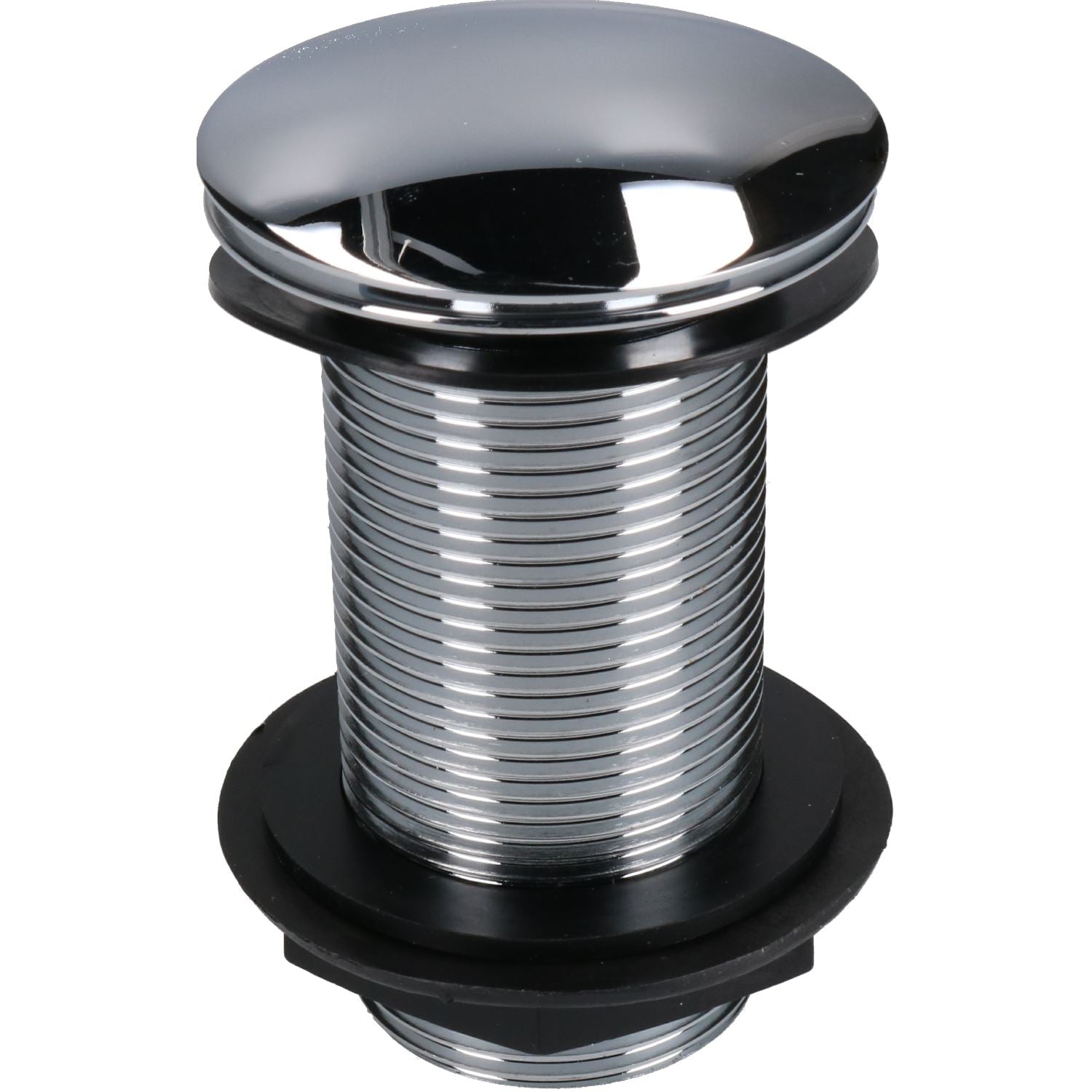 1-1/4" 32mm Druckknopf Quick-Clac Waschbeckenstöpsel aus verchromtem Messing ohne Schlitz