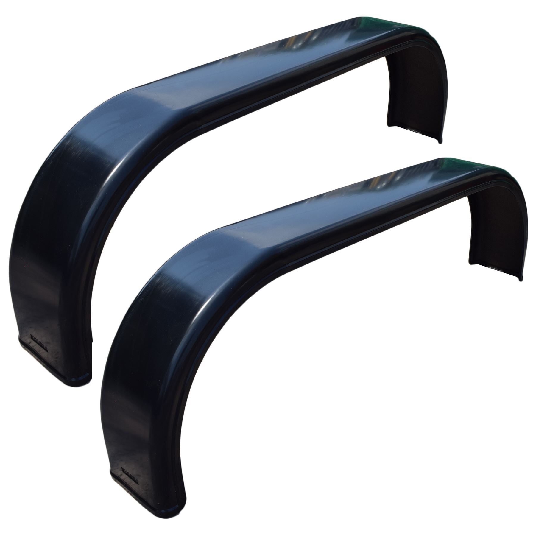 Paire de garde-boue tandem pour roues jumelées de 13" et 14", garde-boue de 61" x 8" et 6 grands supports