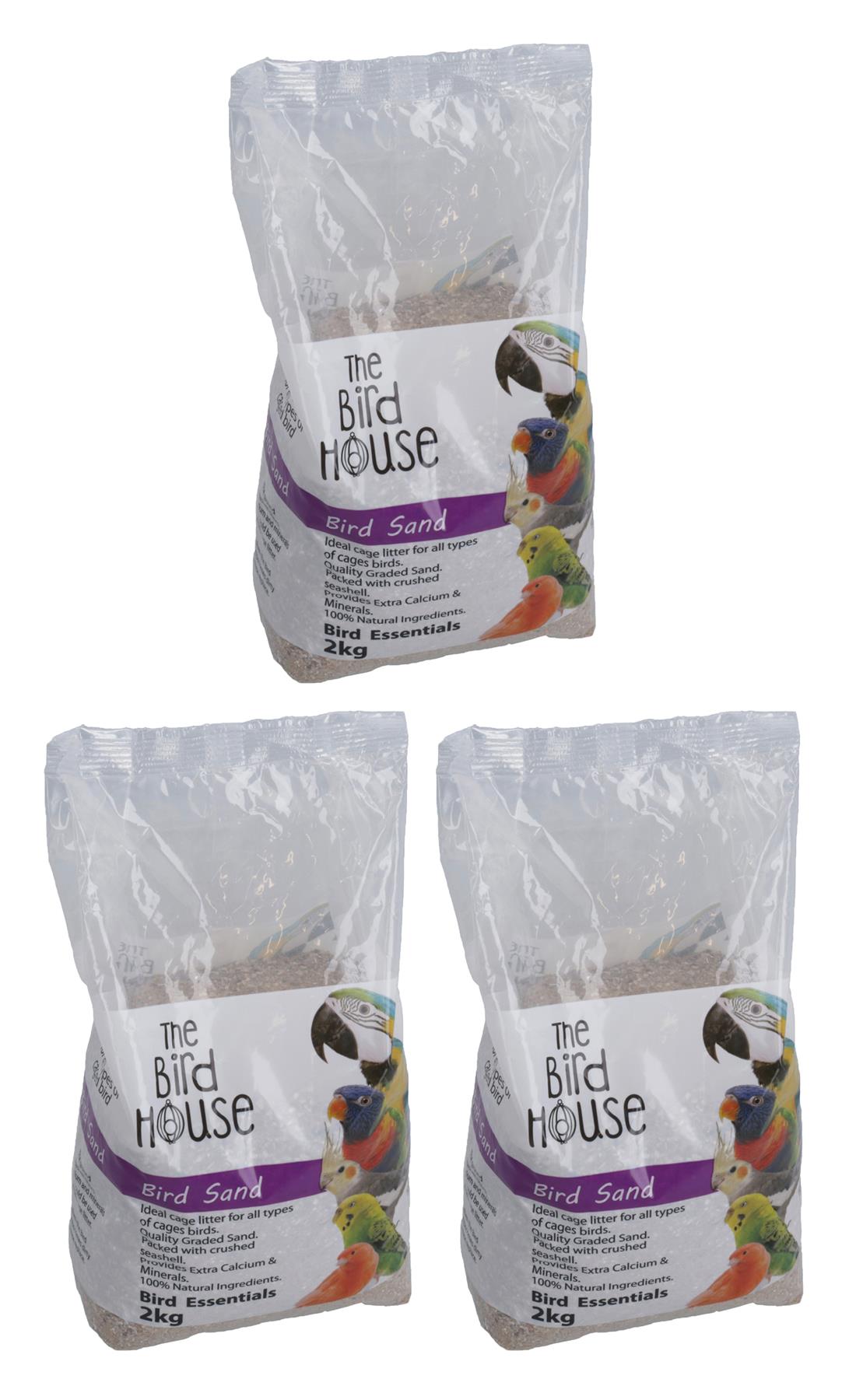 3PK 2kg Parrot Bird Sand With Oyster Calcium & Mineral Aid Digestion Cage Litter