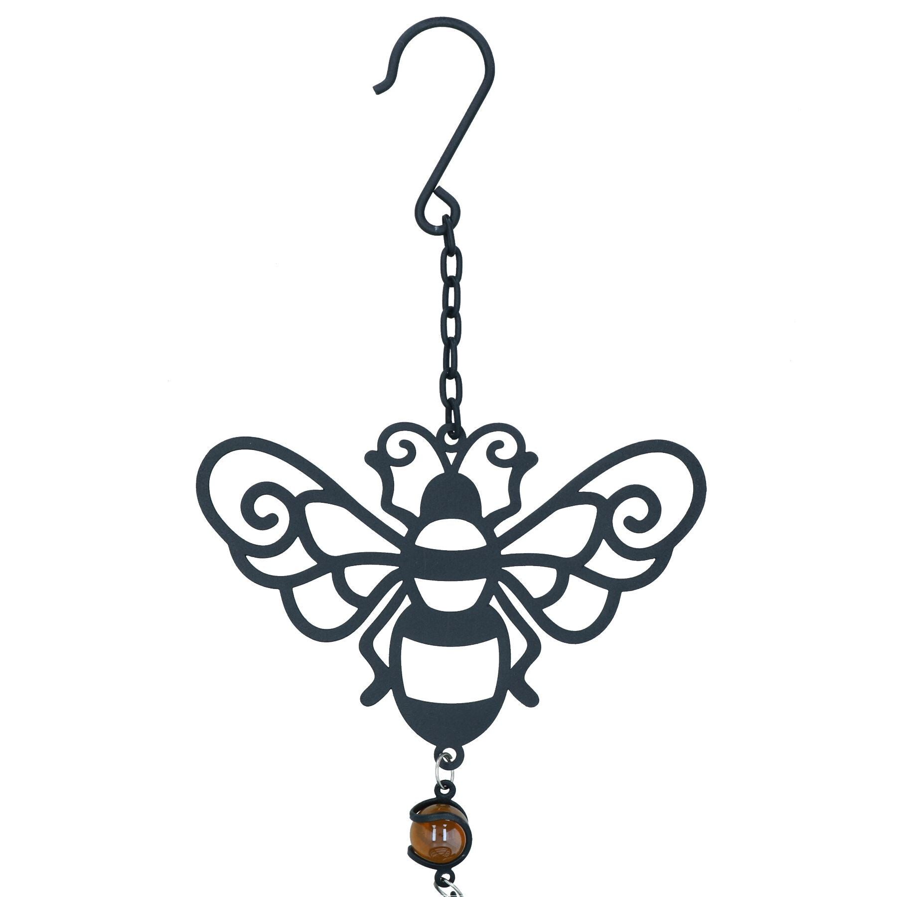 Carillon éolien en forme d'abeille noire avec compte-gouttes en cristal, décoration de jardin, cadeaux