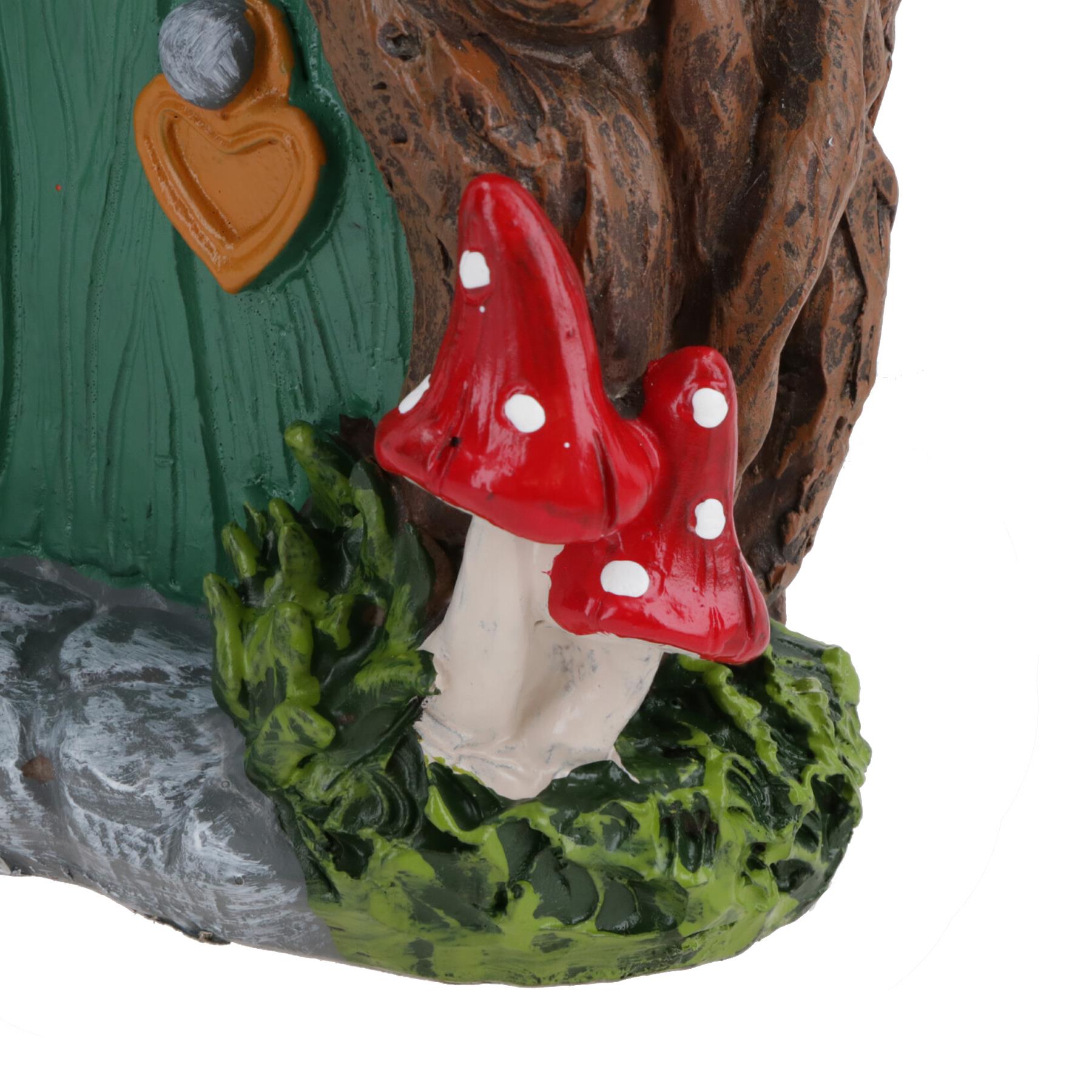 Solar Fairy Green Door House Statue Figurine Ornament Home Garden Yard