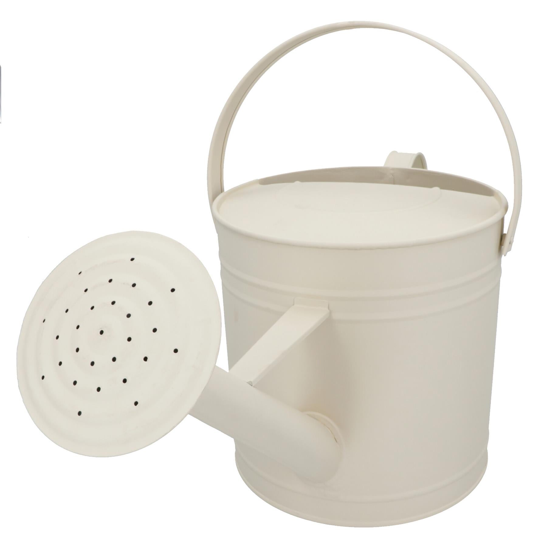 7L Watering Can Cream Steel Metal Water Greenhouse Garden Plants Home