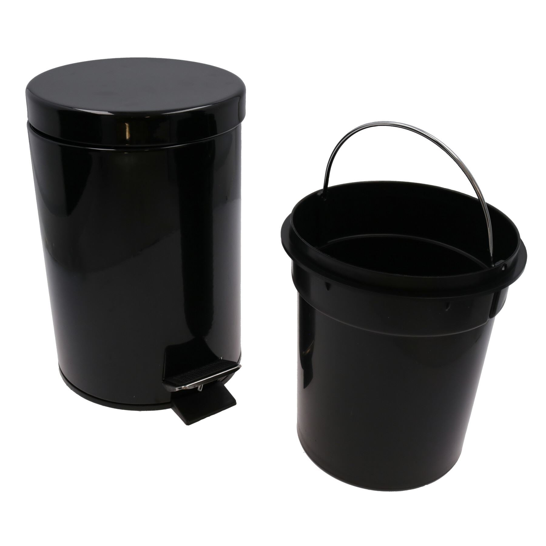 Poubelle à pédale 3L pour cuisine, salle de bain, bureau, maison en métal, poubelle à couvercle rabattable
