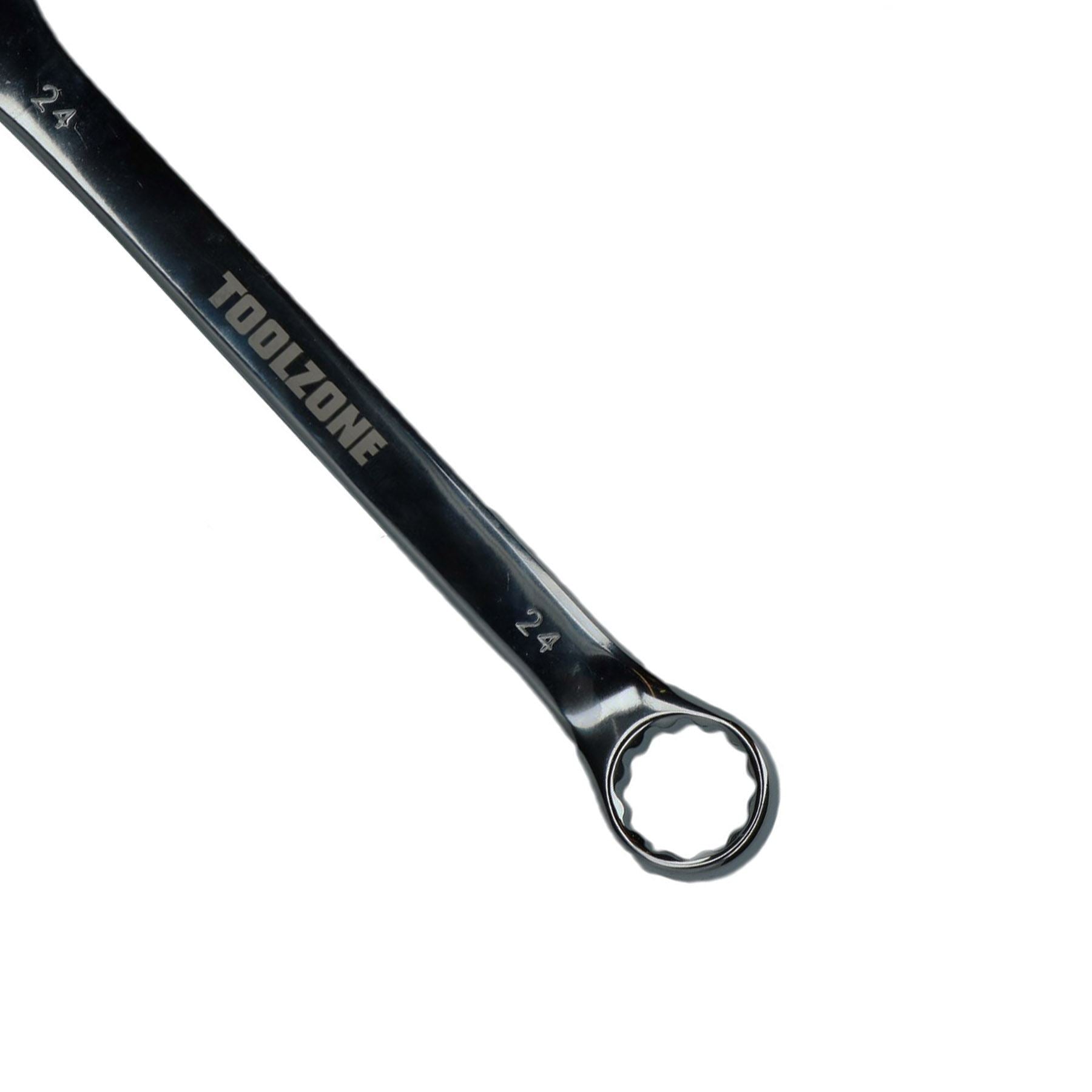 Clé mixte métrique 24 mm à anneau ouvert en acier CRV poli