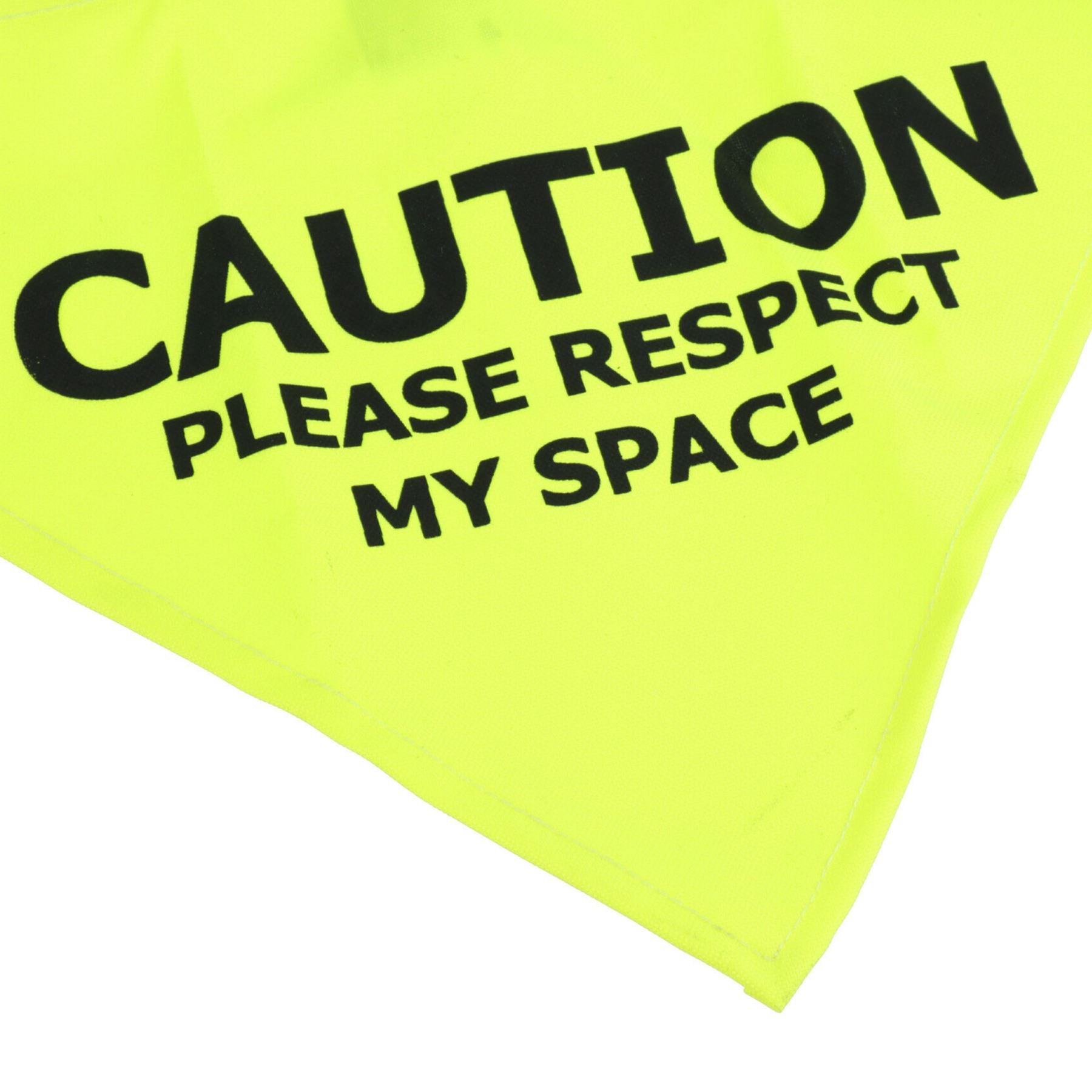 Mittleres/großes, gut sichtbares gelbes „Respect My Space“-Warnhalstuch für Hunde