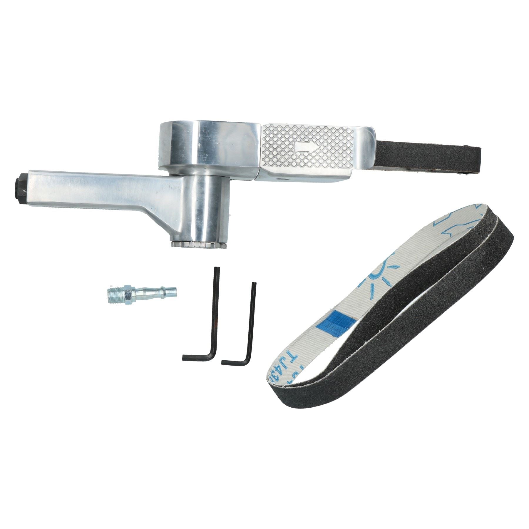 20 mm breiter Druckluft-Finger-Bandschleifer, Power-Feilen-Detailschleifer, Schleifen + 25 Bänder