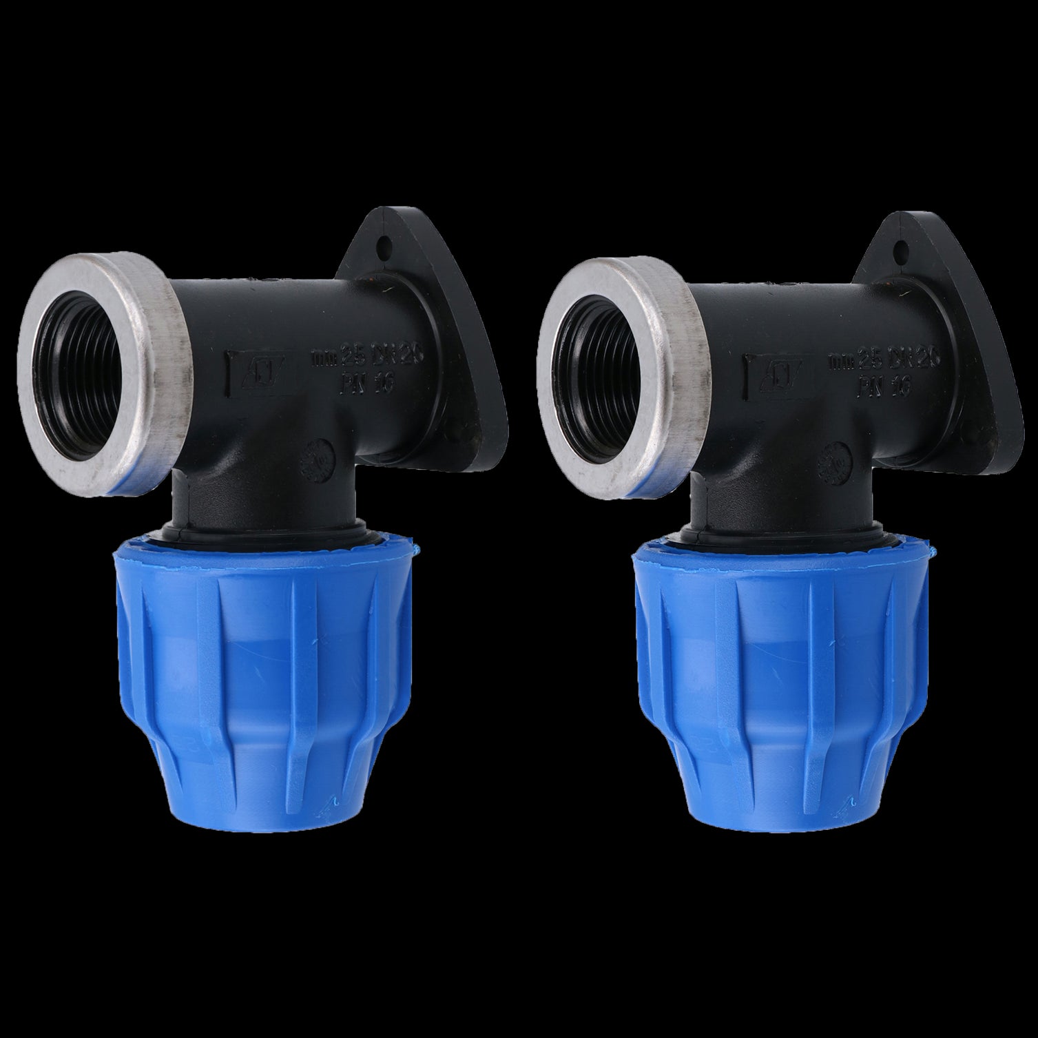 Coude mural en PEMD 25 mm x 3/4 po Raccord de robinet extérieur Connecteur fileté Coude