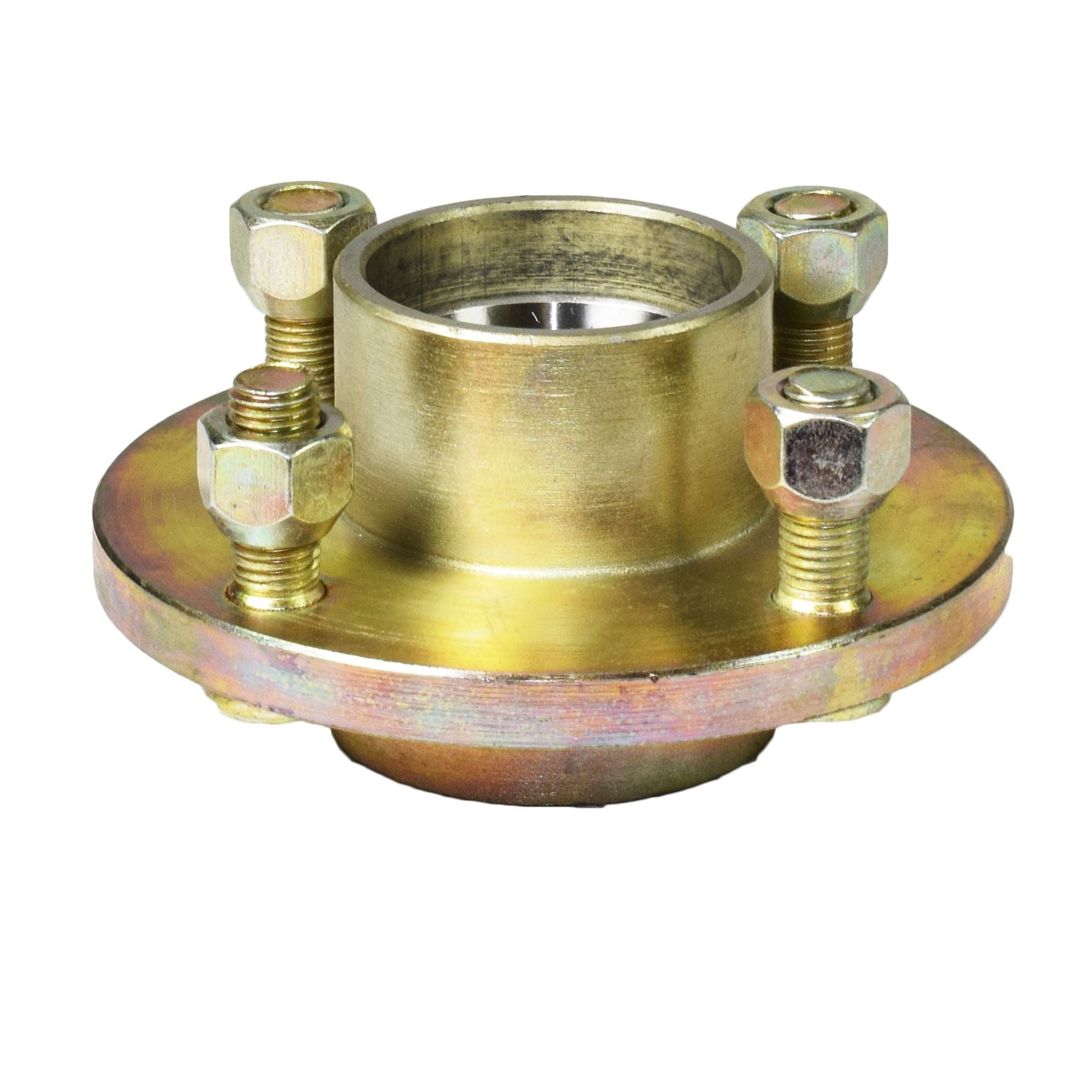 Moyeu de roue moulé pour remorque 100 mm PCD 1" roulement conique 4 goujons avec écrous et capuchon
