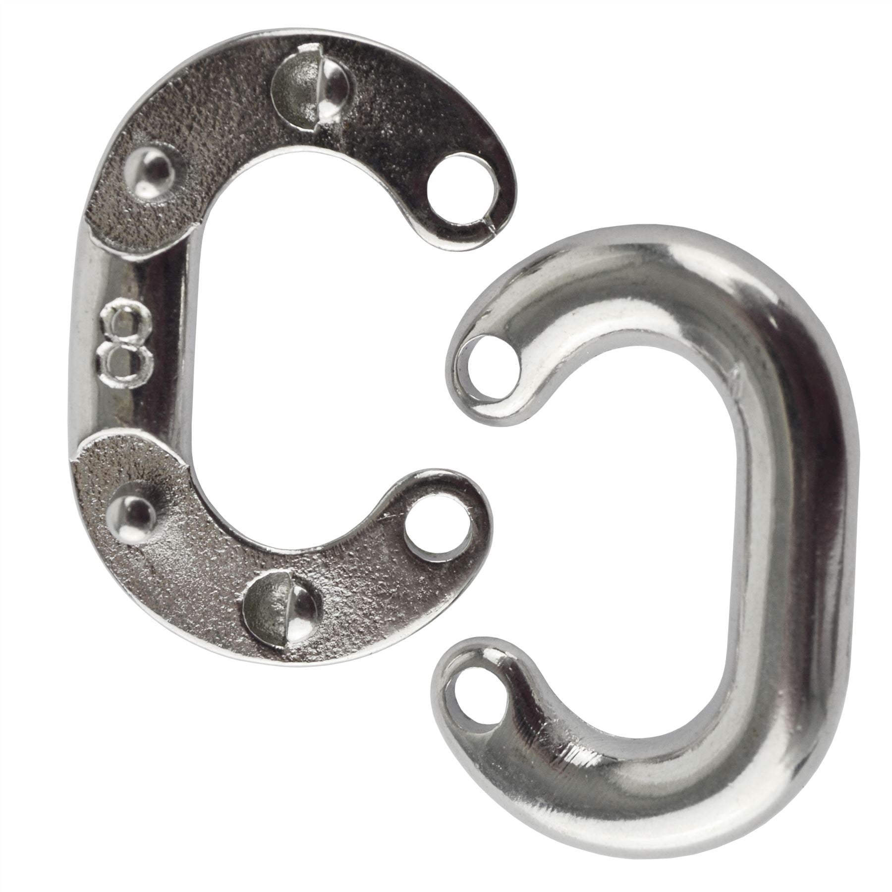 Kettenverbindungsglied 8 mm, Edelstahl, Marinequalität, geteilter Schäkel