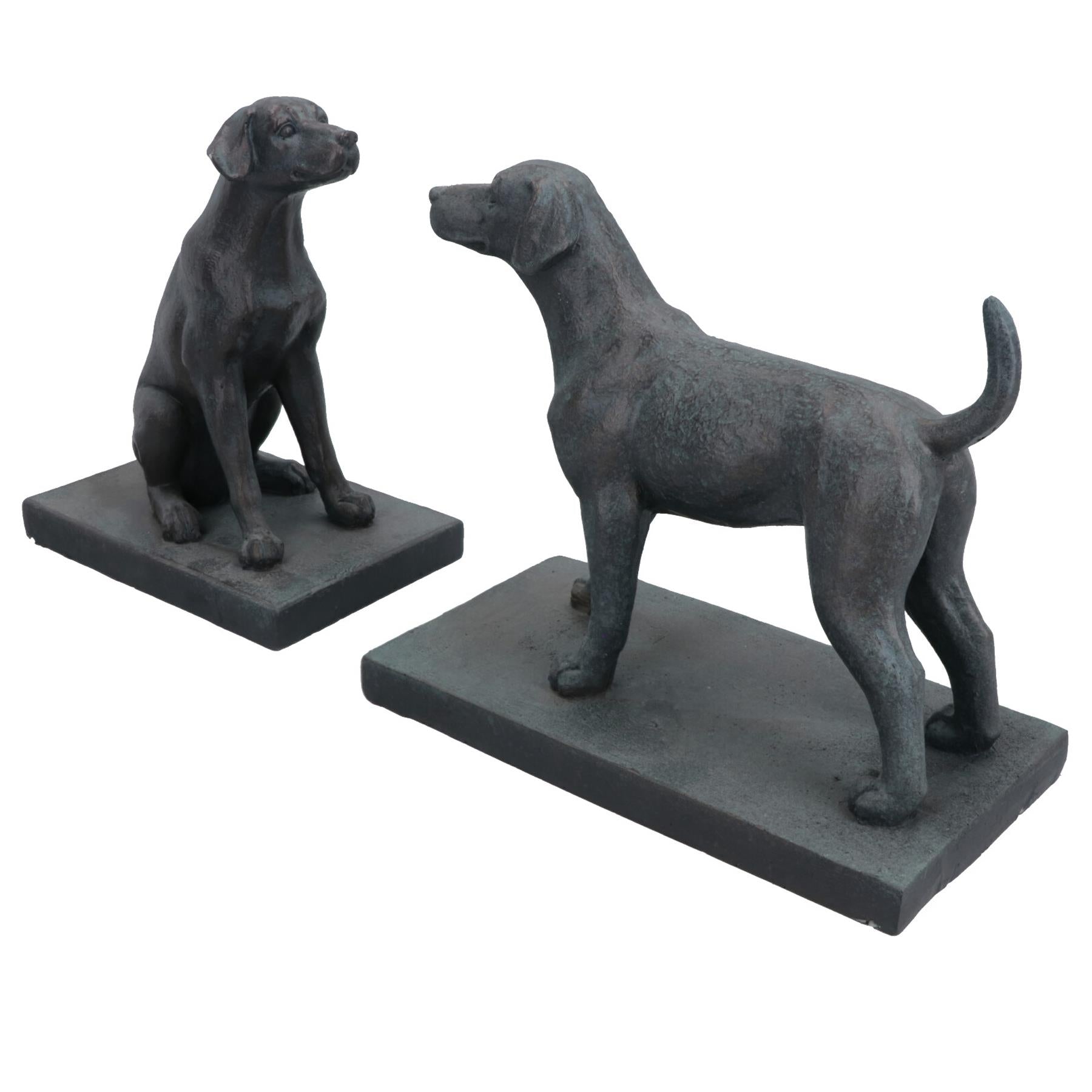 Dog Bookends Labrador Ornament Figurine Cast Iron Book Ends Stand Holder