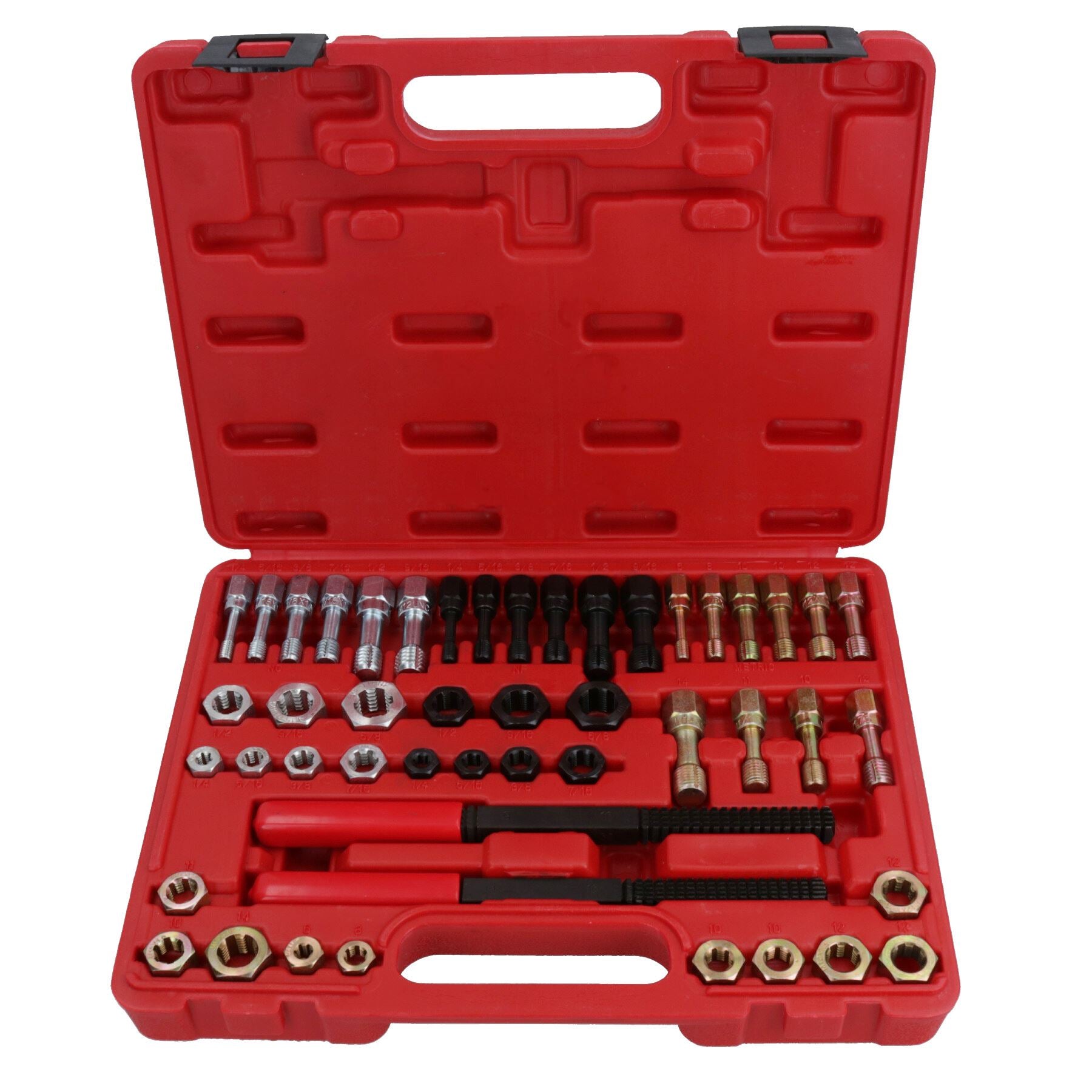 Kit de tarauds et filières de refiletage UNF UNC métriques + impériaux 48 pièces M6 - M14 1/4 po - 5/8 po