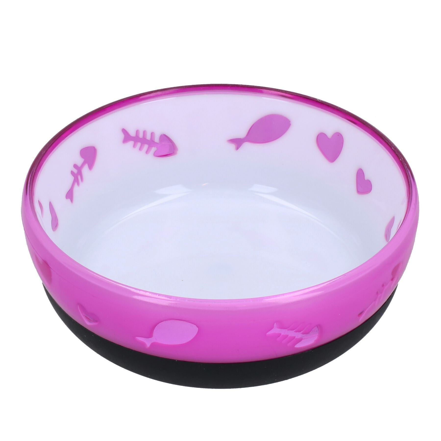 Kleiner, violetter, rutschfester Katzennapf als Geschenk, Größe: 11 cm, Fassungsvermögen: 250 ml