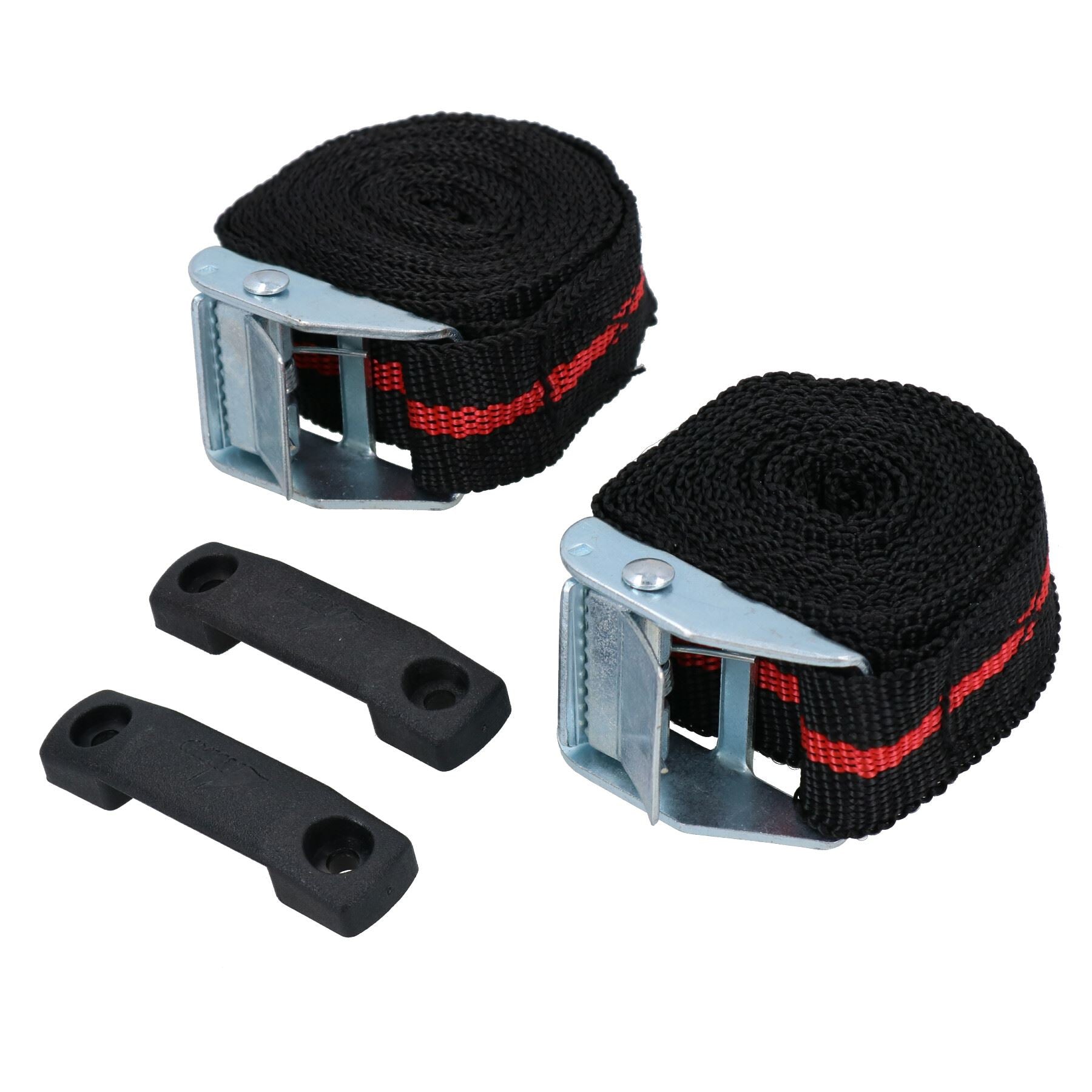 Lot de 2 sangles d'arrimage à boucle à came de 2,5 m avec supports de fixation pour pont en sangle
