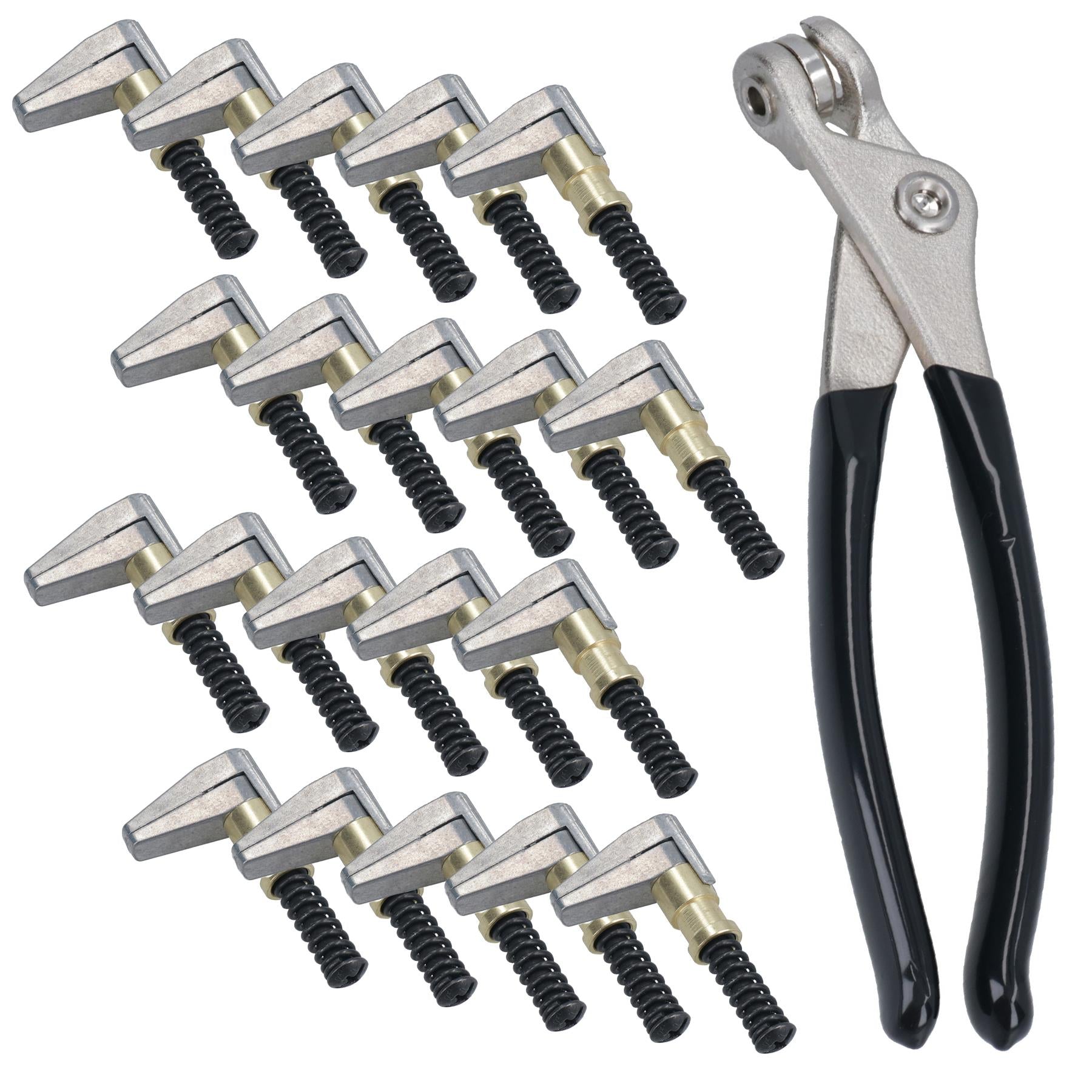 Cleco Seitenkanten-Endklemmen, Befestigungsgriffe, 19 mm offen, 25 mm Tiefe + Zange