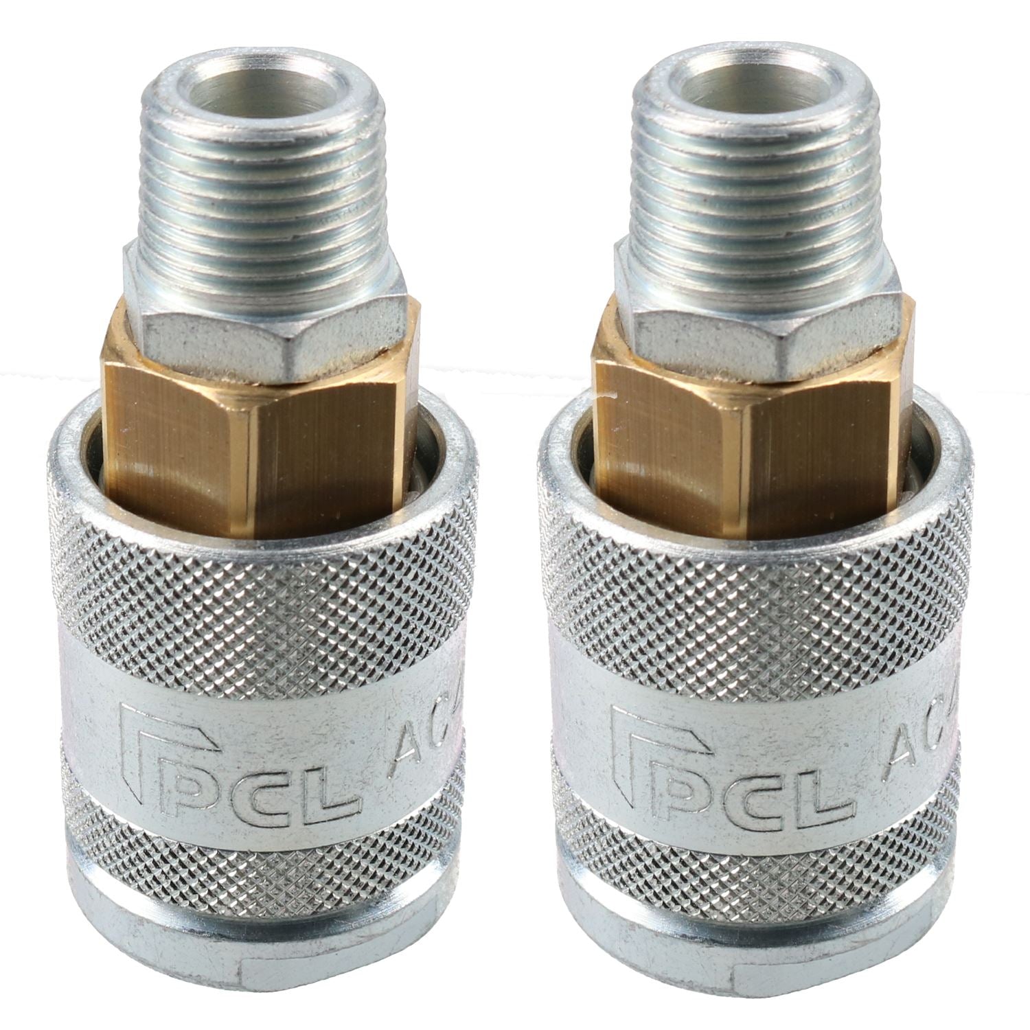 Raccord d'air femelle série PCL 60, tuyau d'air, filetage mâle 3/8" BSP AC4EM x 2