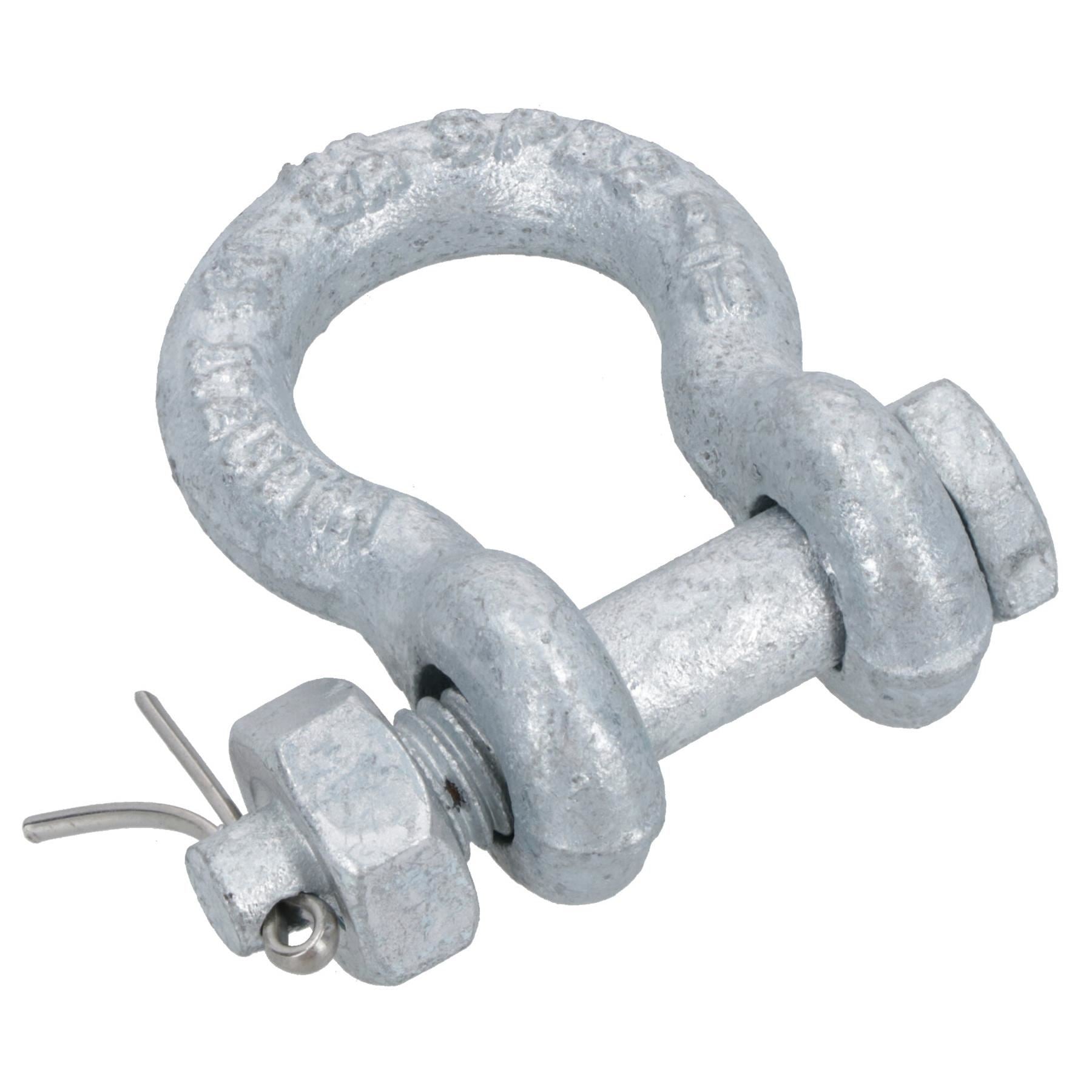 Galvanised Bow Shackle Safety Pin 5/16in (8mm) 0.75T to US Fed Spec