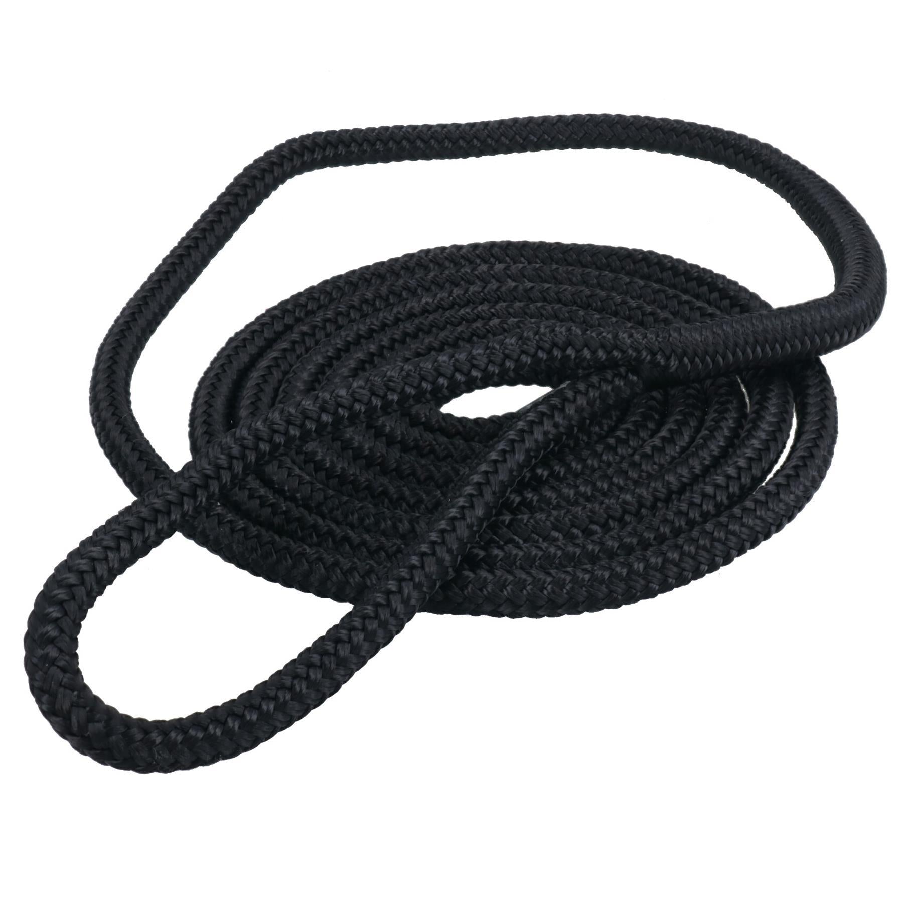 10pk 2m Double Braided Fender Lines 10mm Boat Rope Spliced Loop Black