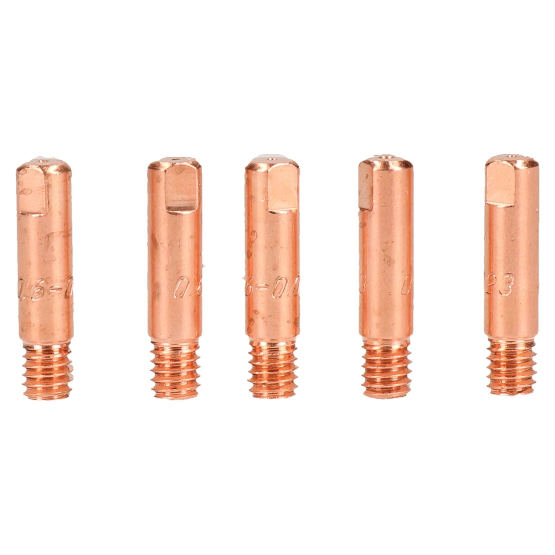 Embouts de contact ronds pour soudeuse Mig de 0,6 mm pour torches Euro MB15, lot de 5