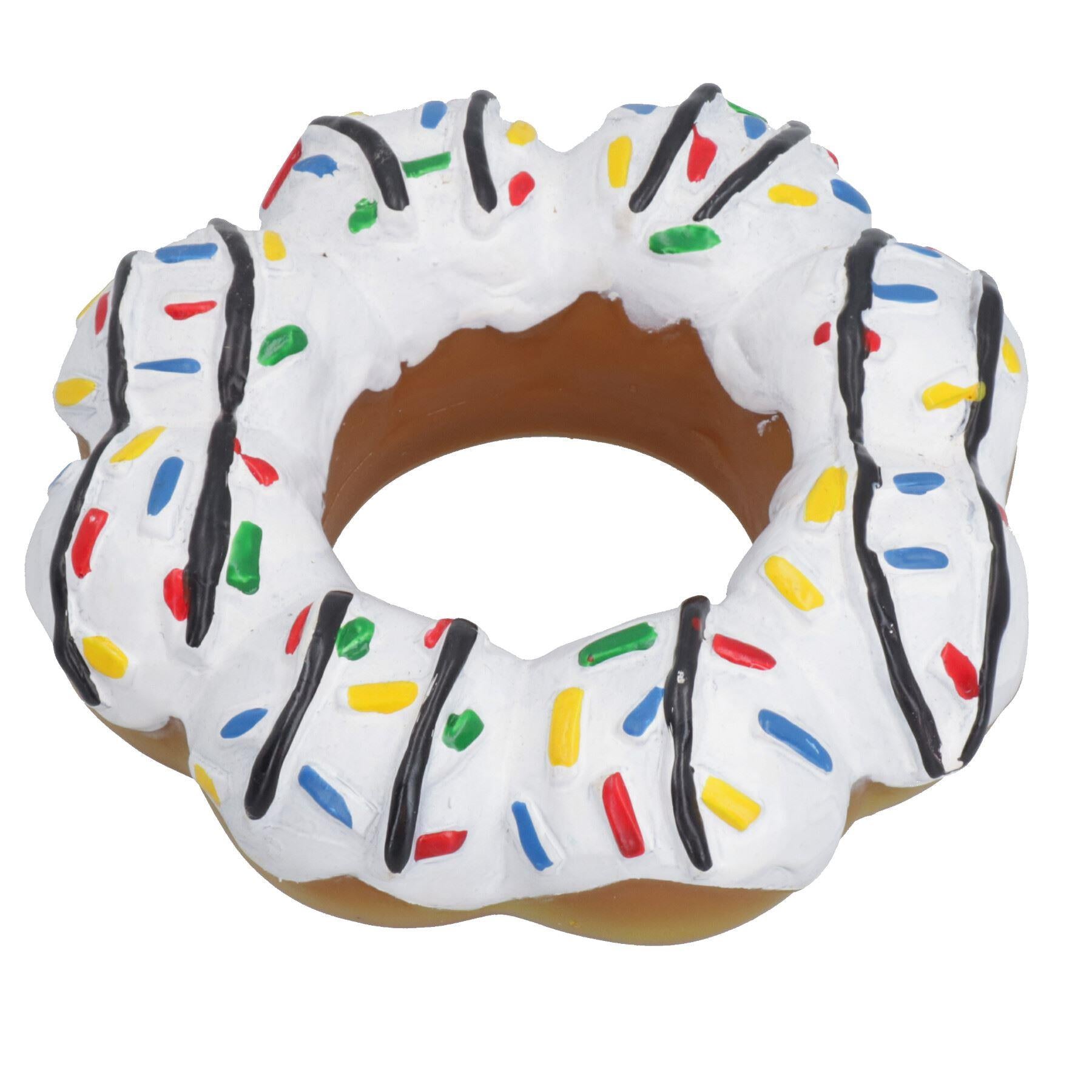 Lot de 3 beignets en vinyle pour chien de compagnie, jouet pour chien avec couinement