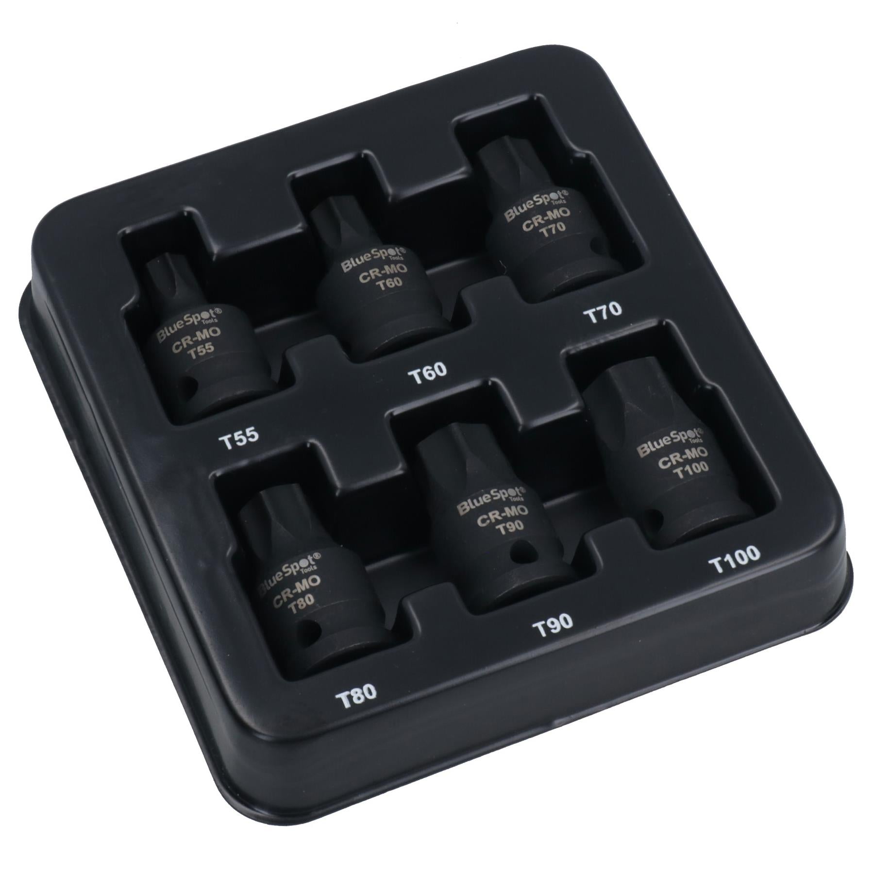 1/2-Zoll-Antrieb, Schlagschrauber, männlich, Torx-Stern-Bit-Steckschlüssel, Stubby T55 – T100, 6-teiliges Set