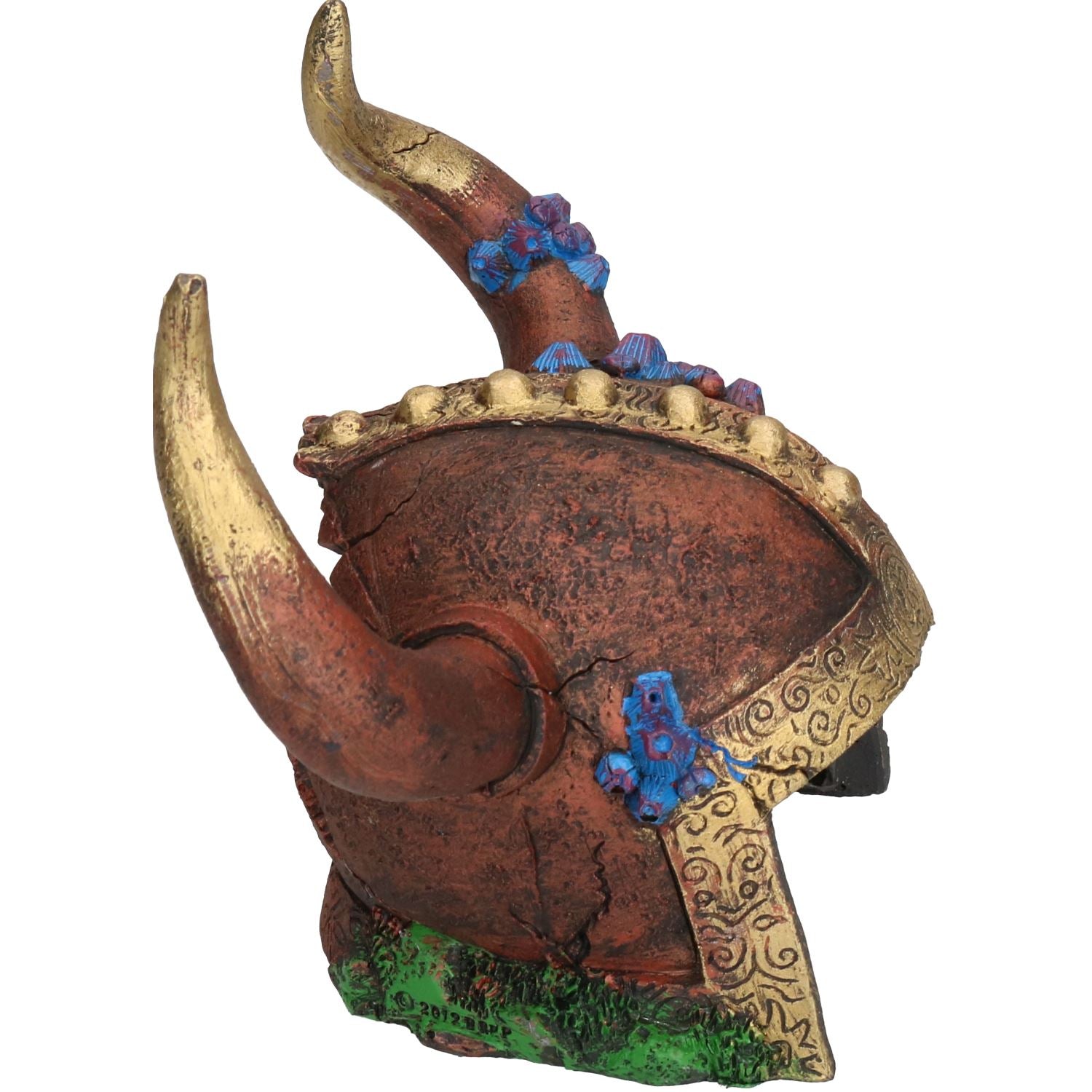 Décoration d'aquarium aquatique Casque Viking Cave Ornement de réservoir de poissons 12x10x15