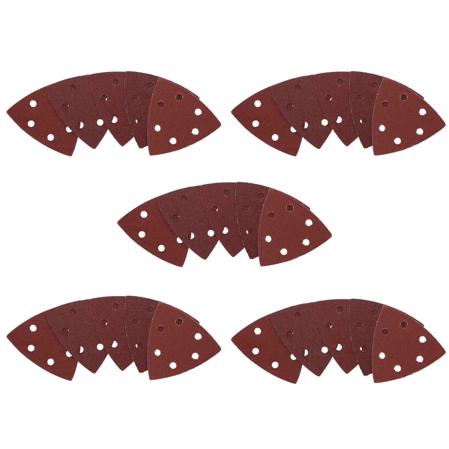 Lot de 25 disques abrasifs de ponçage Delta à crochets et boucles 93 mm Triangle 80 grains moyens