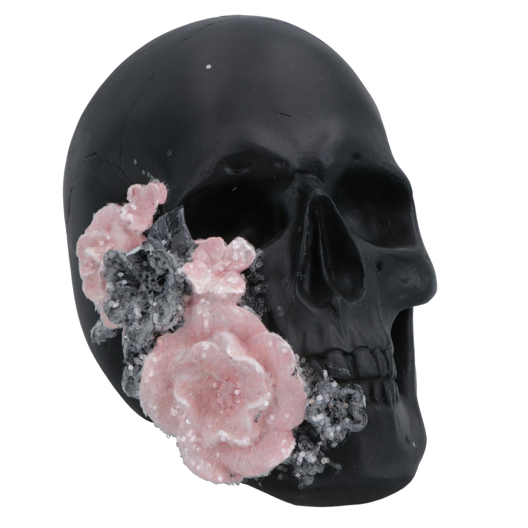 Floral Skulls Ornament Set Of 3 Resin Statue Sculpture House Decoration Home