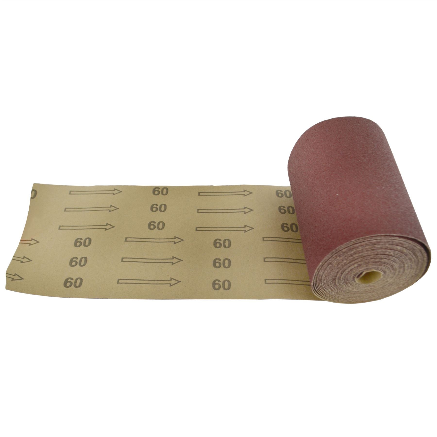 Rouleau de papier de verre abrasif oxyde d'aluminium 5 m x 115 mm grain 60/80/120