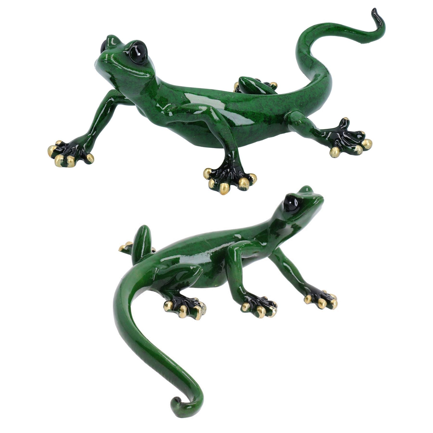 Grüne Gecko Eidechse Harz Wand Schuppen Skulptur Statue Ornament Haus voller Set