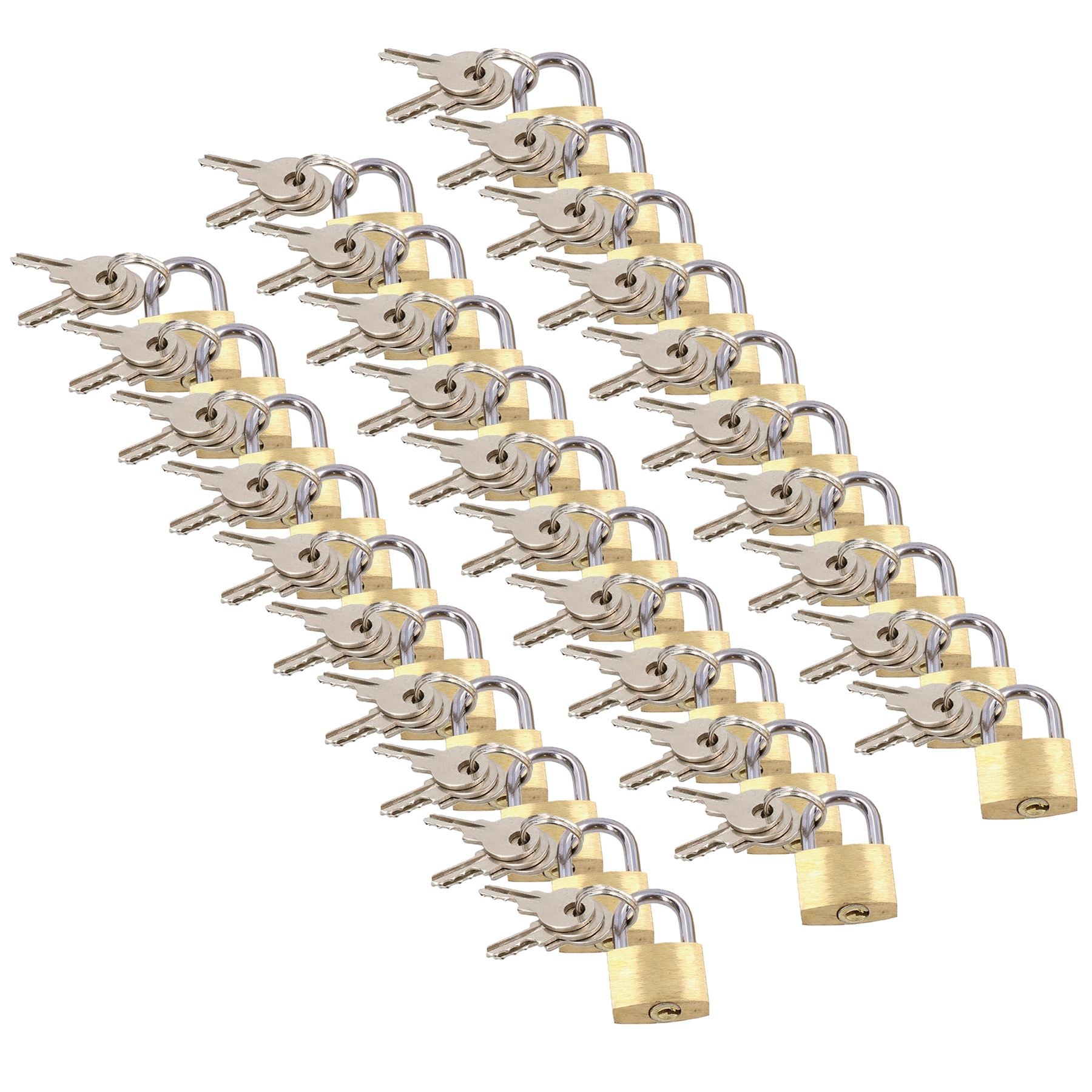 20 mm Mini-Vorhängeschloss-Set aus Messing für Koffer, Gepäck, Rucksäcke, Zelte mit Schlüsseln