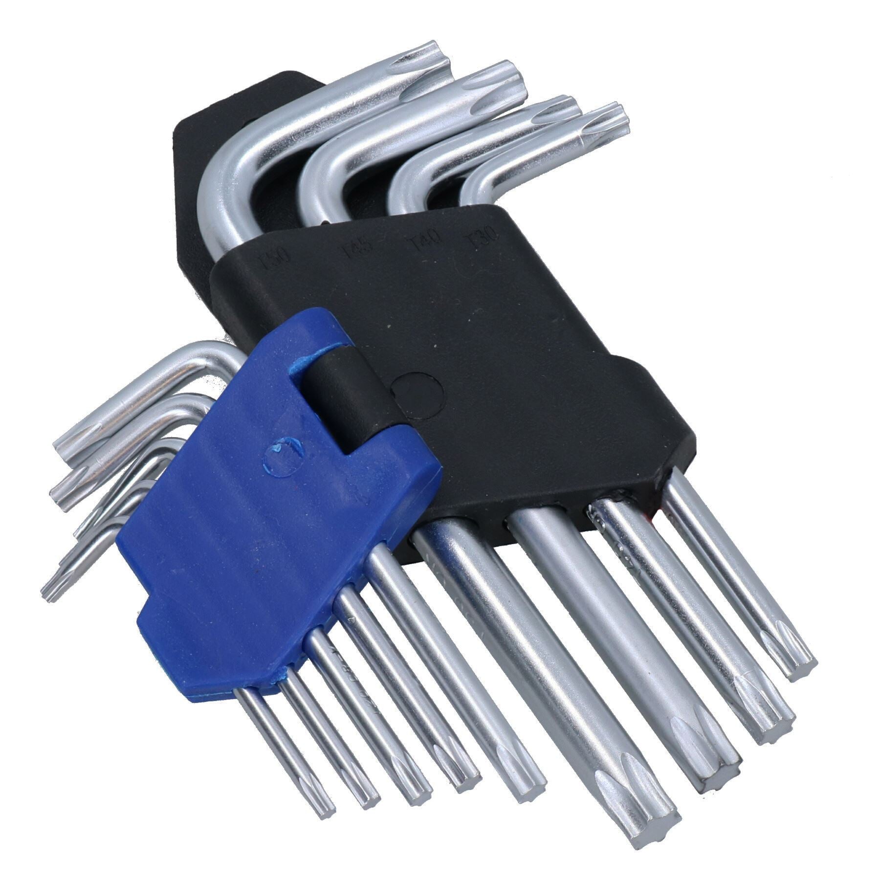 Kurzer Torx / manipulationssicherer Torx-Stern-Inbusschlüssel-Bitsatz T10 - T50, 9-teilig von Bergen