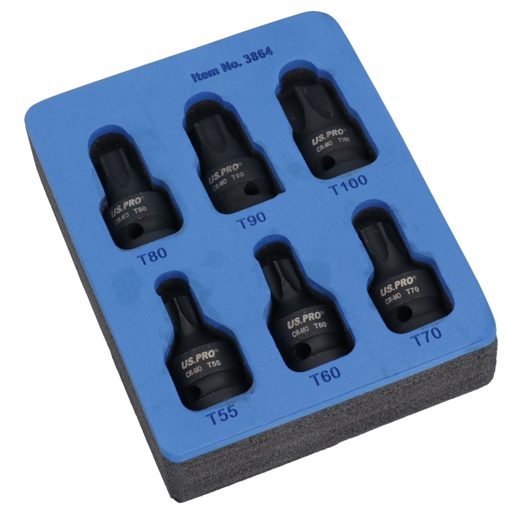 1/2-Zoll-Antrieb, Torx-Steckschlüssel, flach, mit Sternform, T55 – T100, 6-tlg.