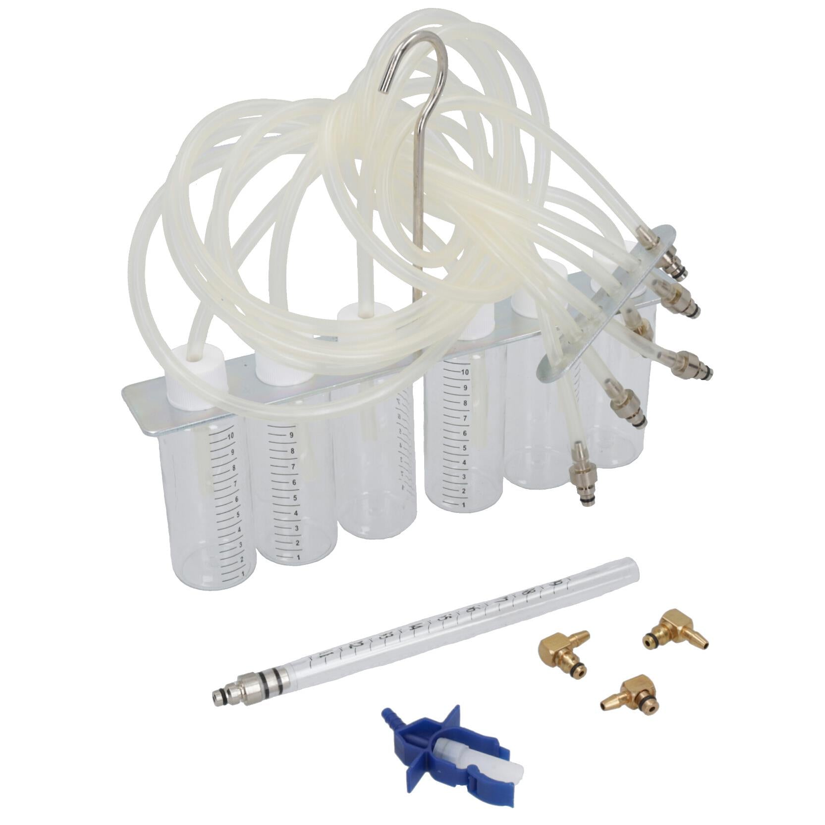 Bosch Delphi Injektor-Durchflussmesser Common Rail Kraftstoffeinspritzdüsensatz + Adapter AT567