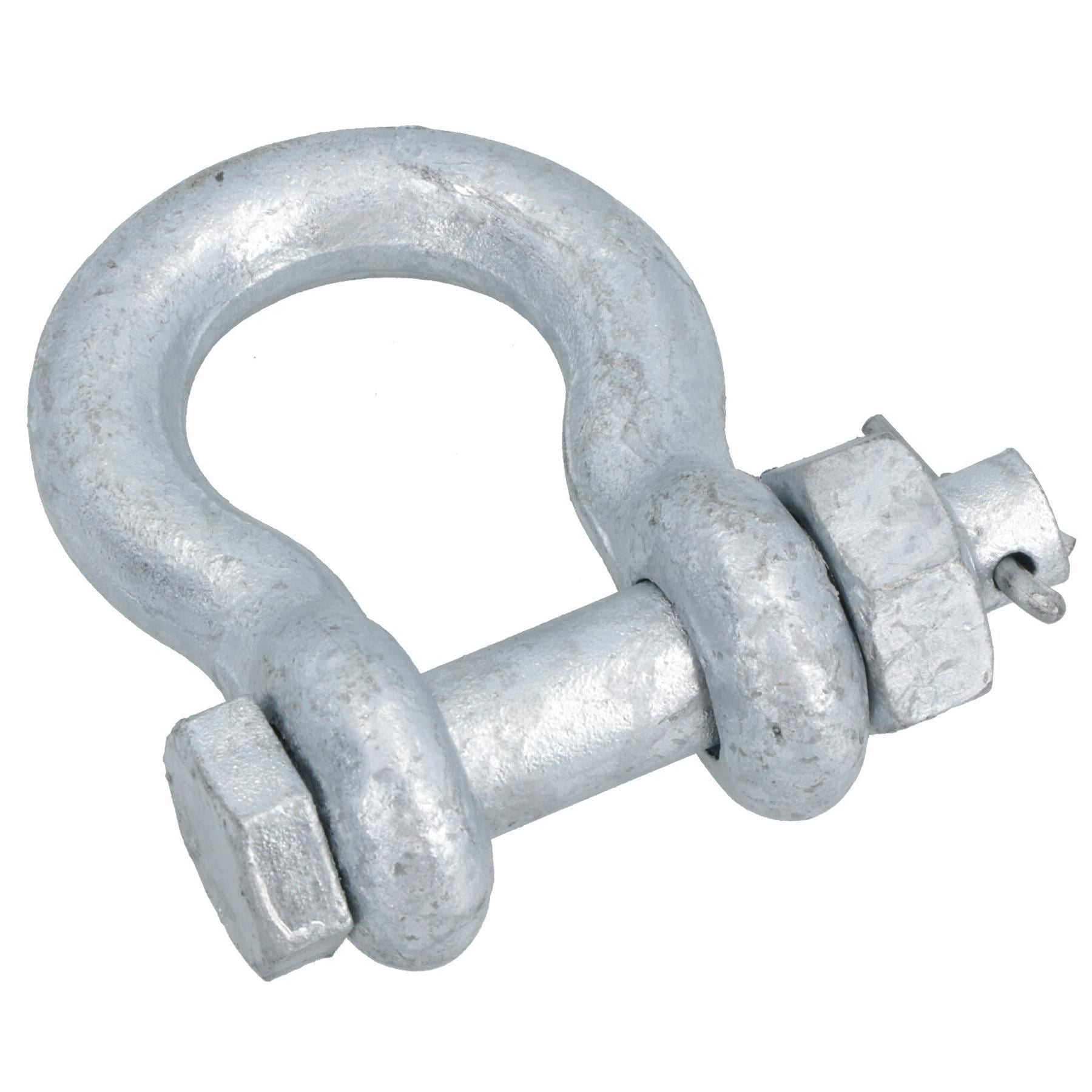Galvanised Bow Shackle Safety Pin 7/16in (11mm) 1.5T to US Fed Spec