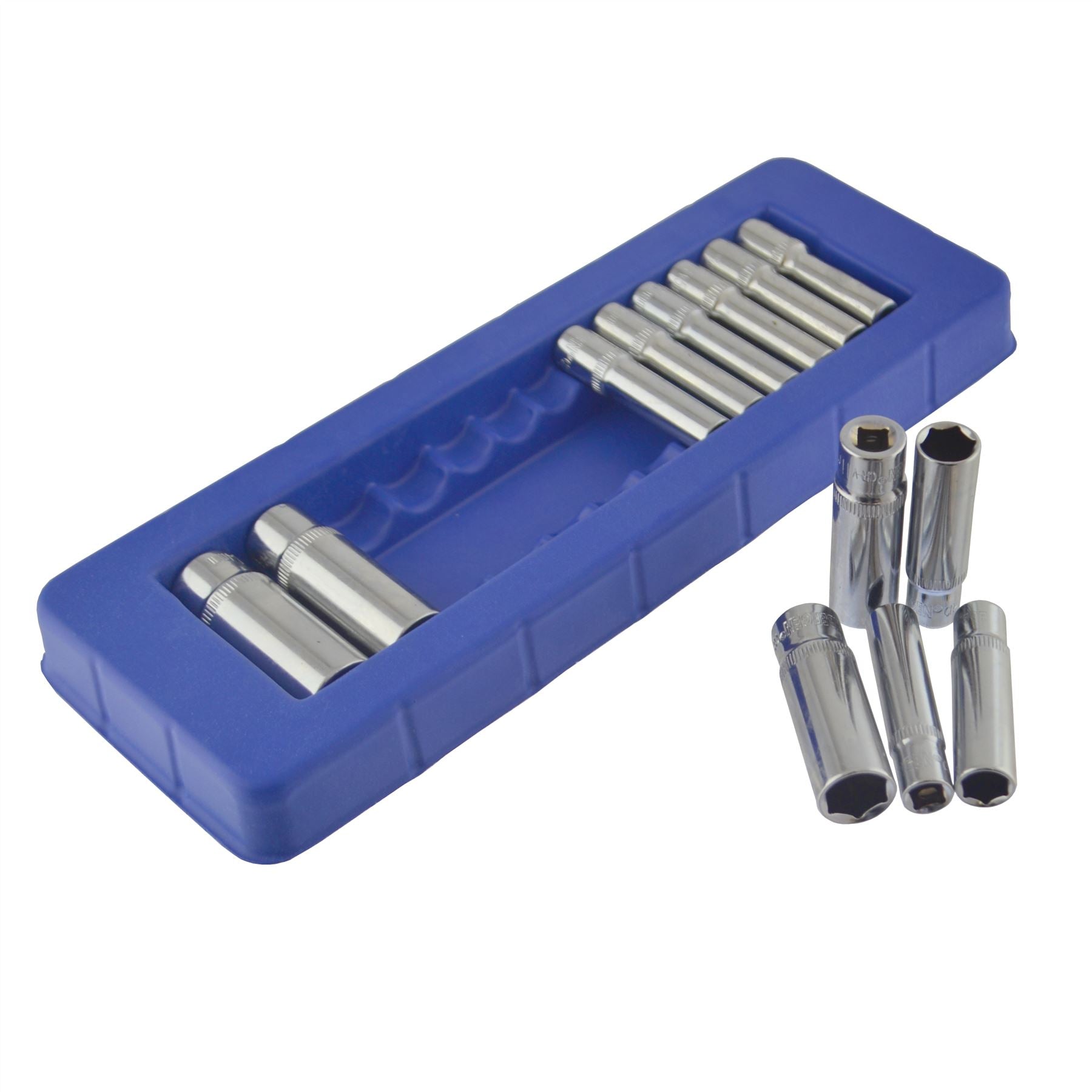 Douilles métriques profondes MM 1/4" 4 mm - 14 mm 13 pièces hexagonales simples 6 pans