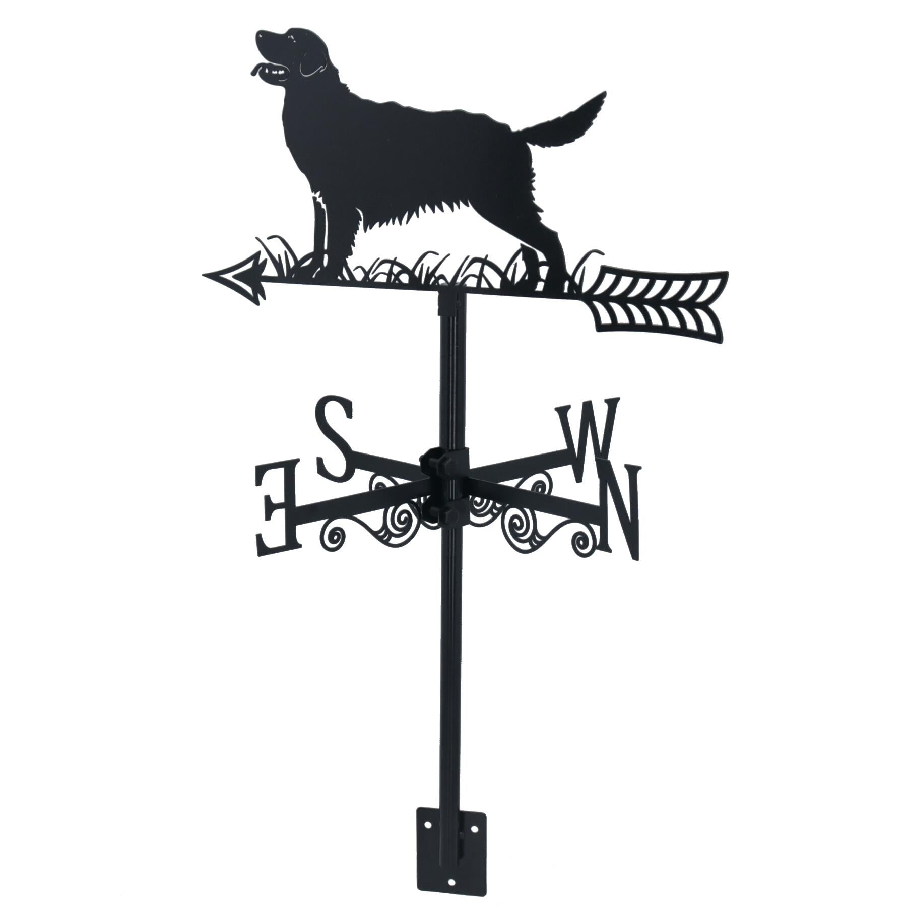 Girouette en métal noir de haute qualité en forme de silhouette de Golden Retriever, cadeau pour amoureux des chiens